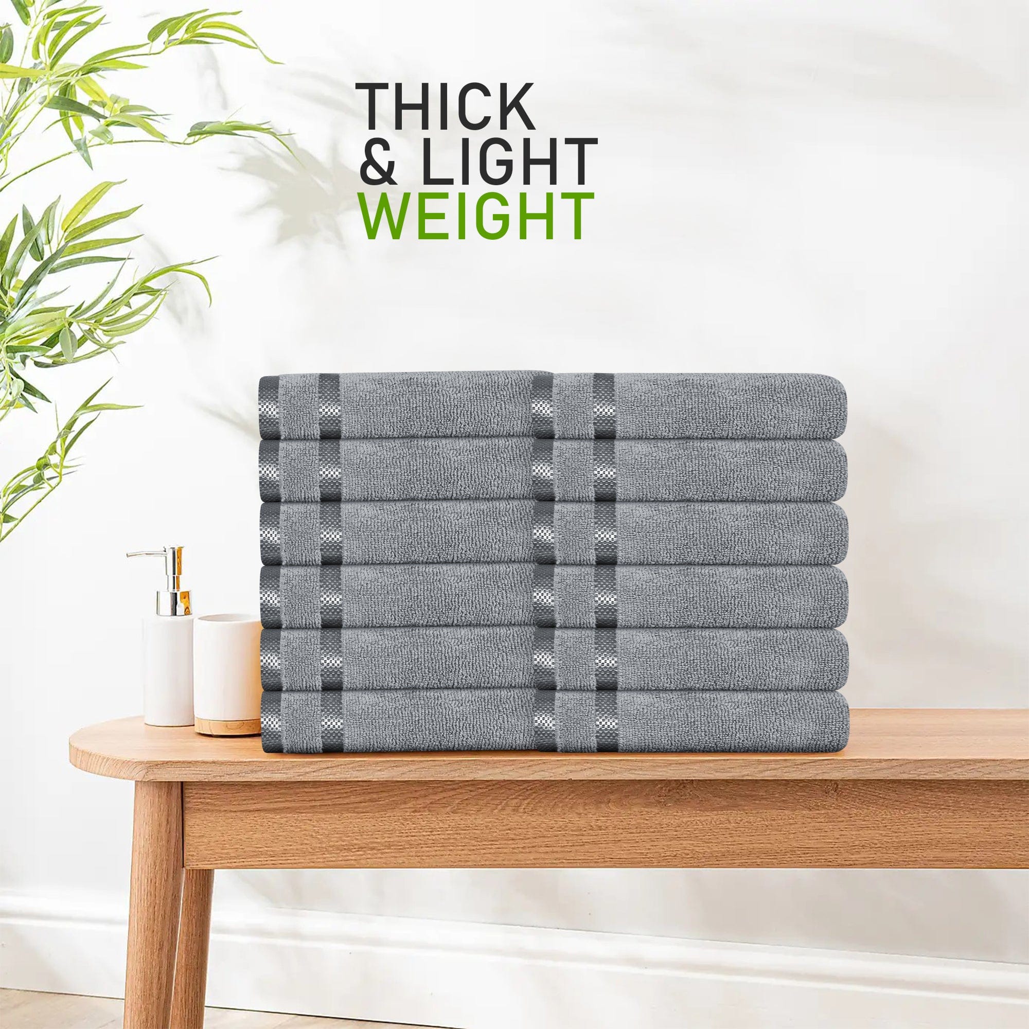 OLIVIA ROCCO Belmont 10 Piece Cotton Towel Bale Set – Silver Stripe