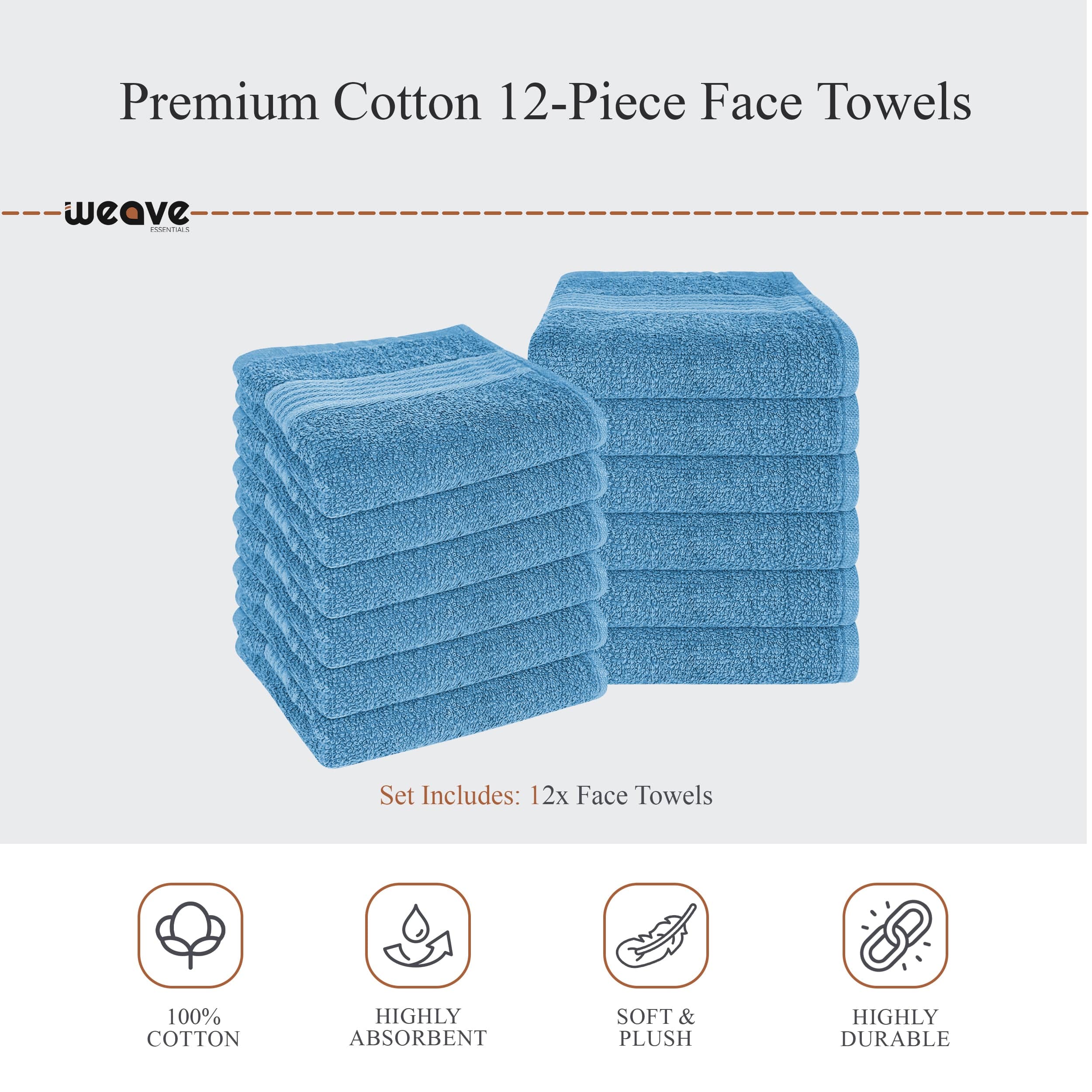 OLIVIA ROCCO Rhodes Aqua Cotton Towels – Hotel Quality Absorbent Bale