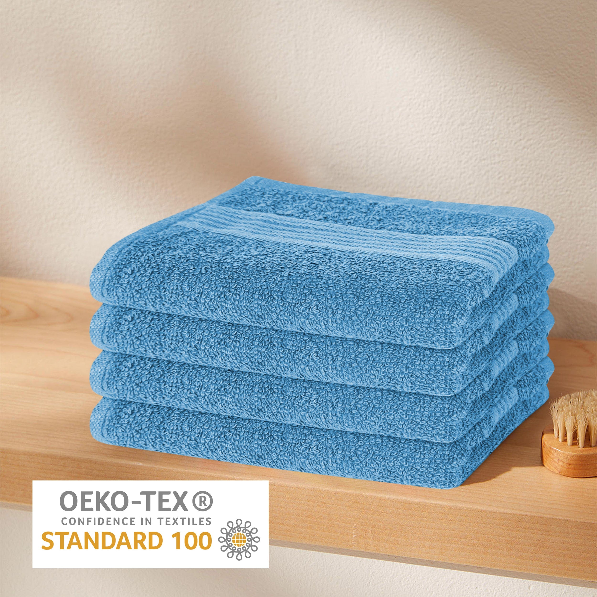 OLIVIA ROCCO Rhodes Aqua Cotton Towels – Hotel Quality Absorbent Bale