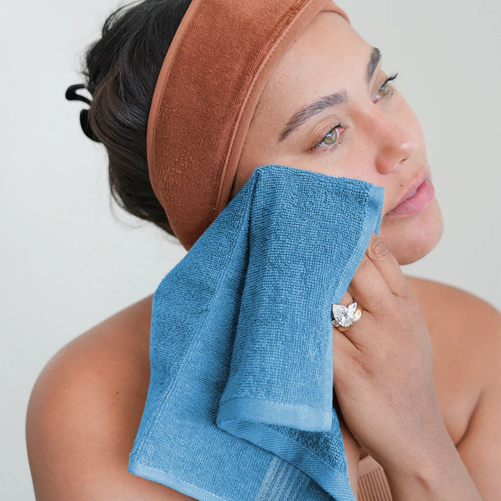 OLIVIA ROCCO Rhodes Aqua Cotton Towels – Hotel Quality Absorbent Bale