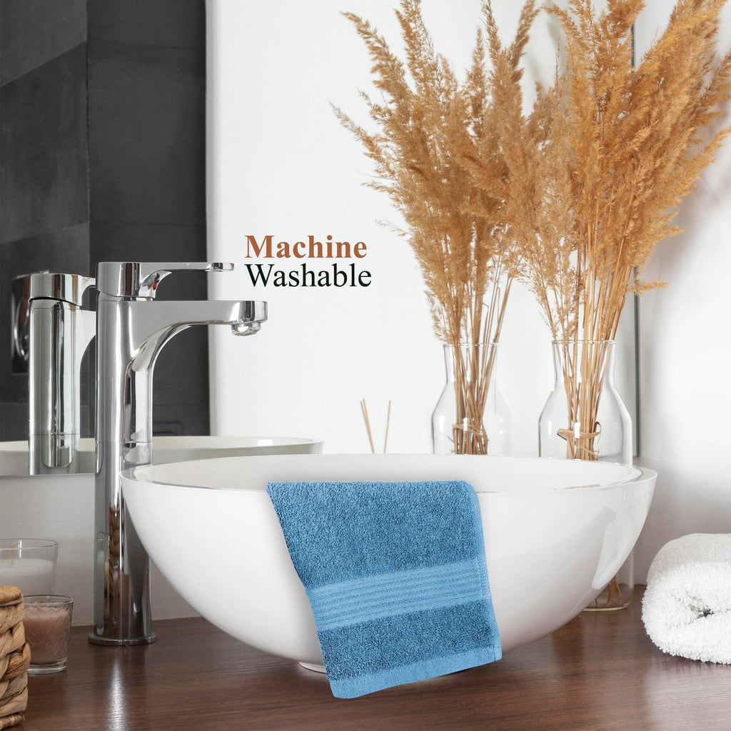 OLIVIA ROCCO Rhodes Aqua Cotton Towels – Hotel Quality Absorbent Bale