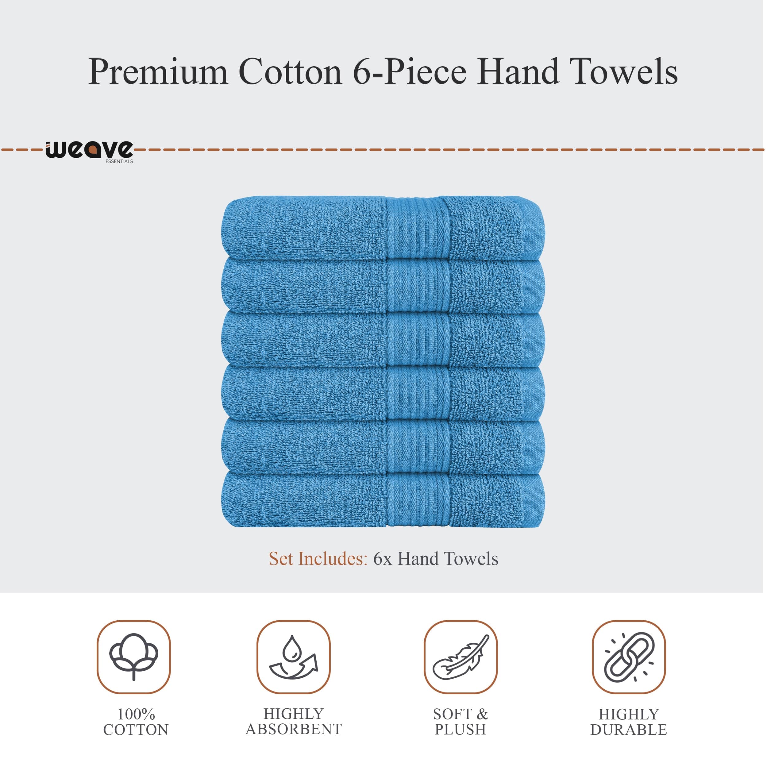 OLIVIA ROCCO Rhodes Aqua Cotton Towels – Hotel Quality Absorbent Bale