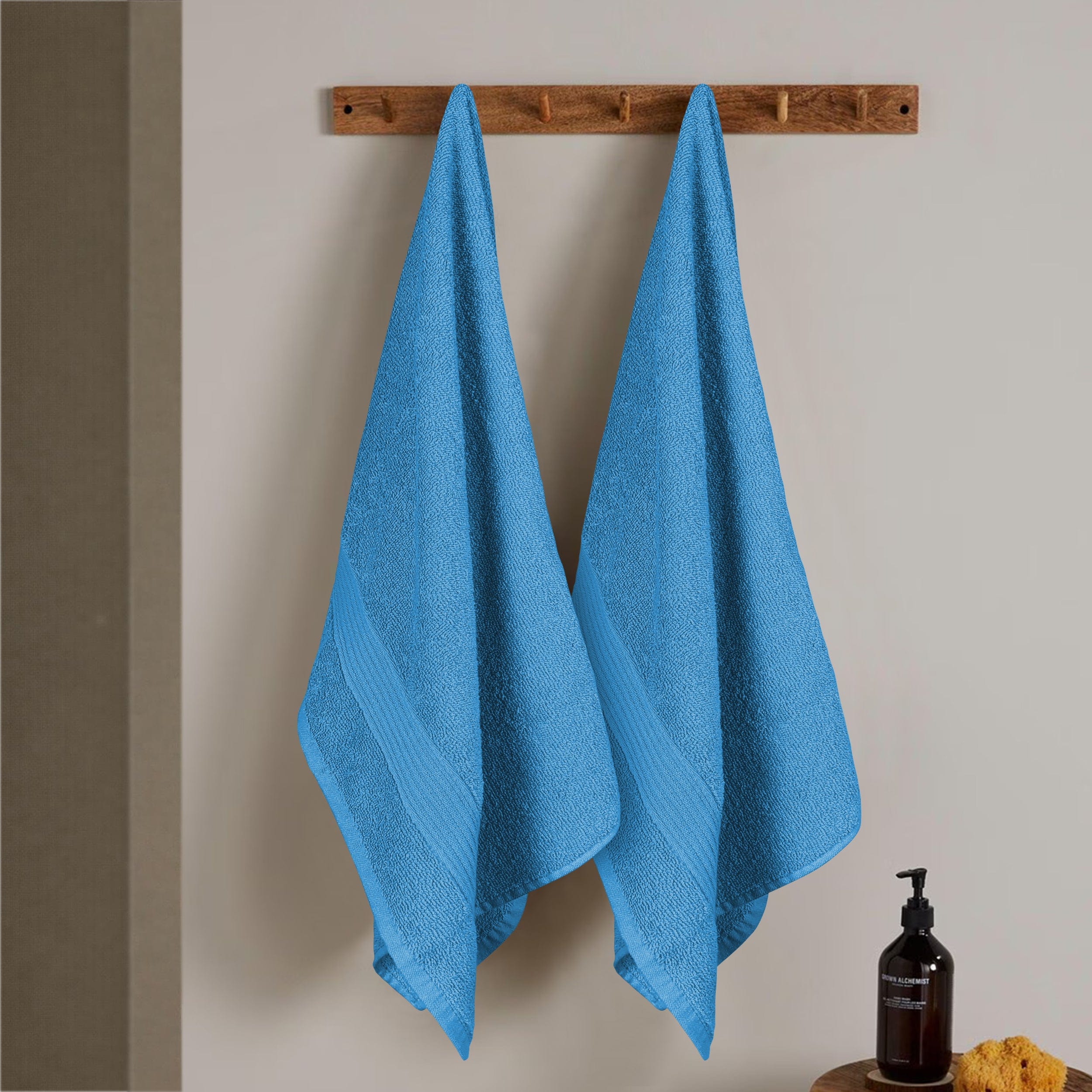 OLIVIA ROCCO Rhodes Aqua Cotton Towels – Hotel Quality Absorbent Bale