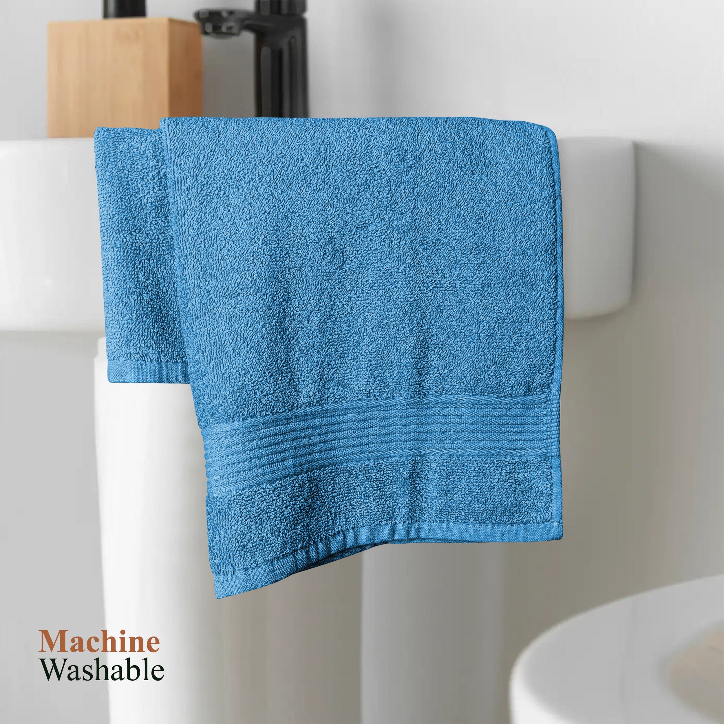 OLIVIA ROCCO Rhodes Aqua Cotton Towels – Hotel Quality Absorbent Bale