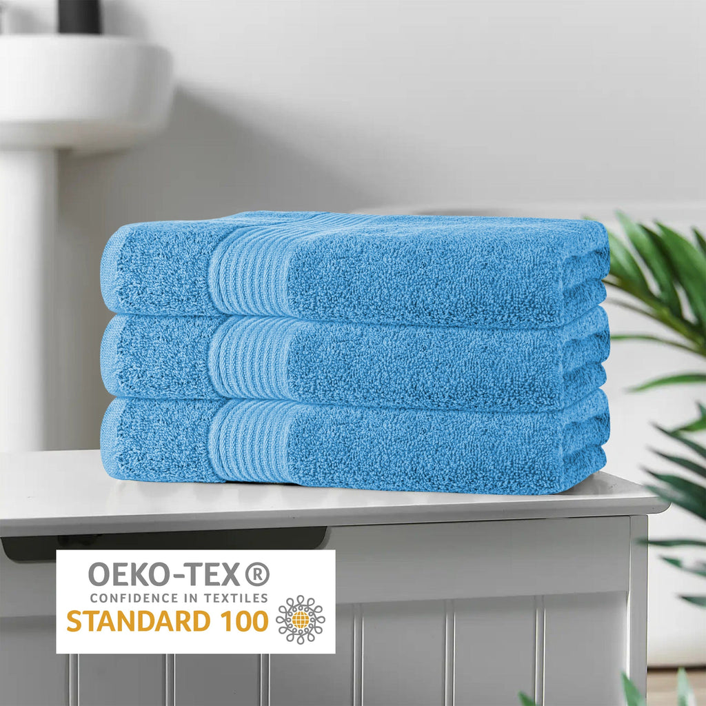 OLIVIA ROCCO Rhodes Aqua Cotton Towels – Hotel Quality Absorbent Bale