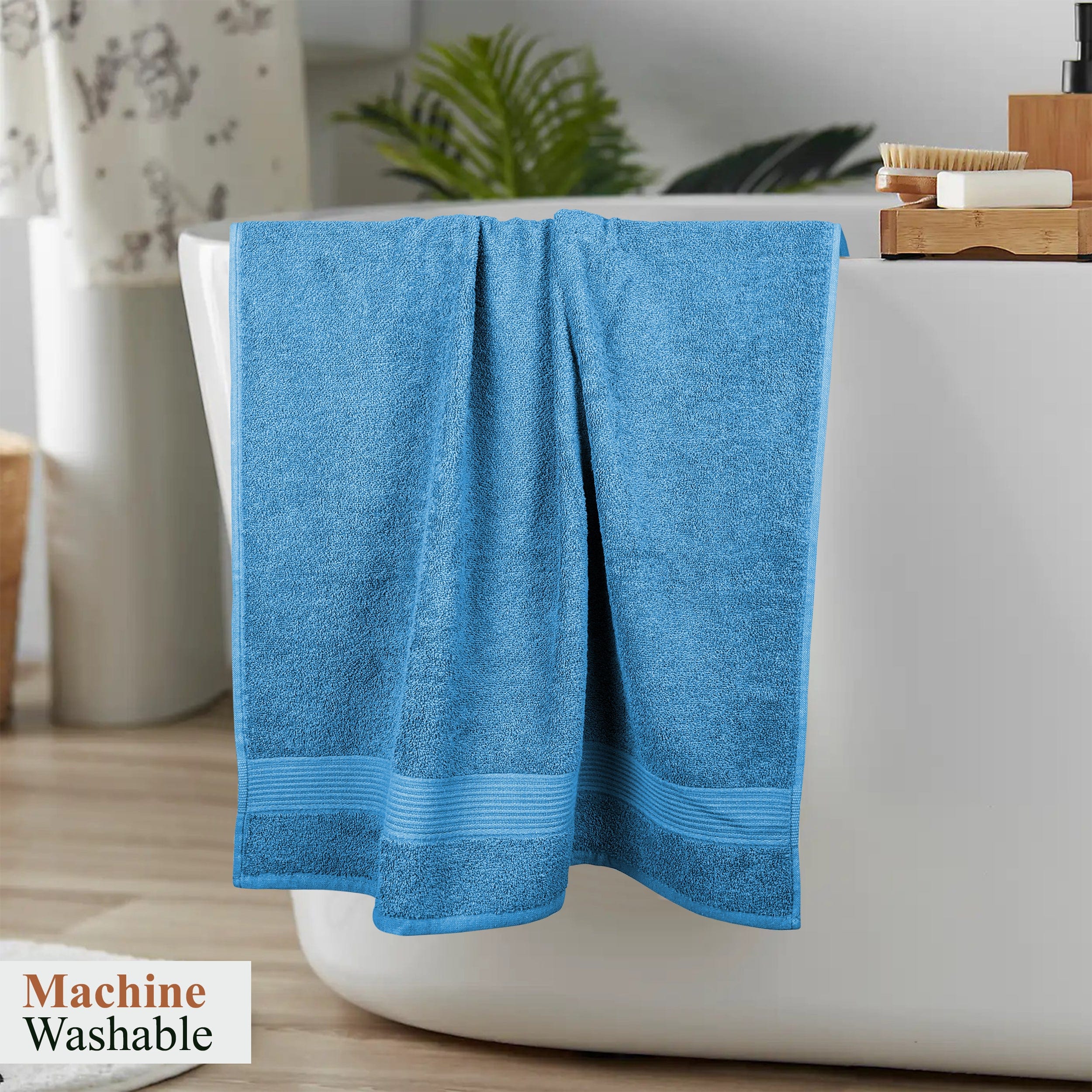 OLIVIA ROCCO Rhodes Aqua Cotton Towels – Hotel Quality Absorbent Bale