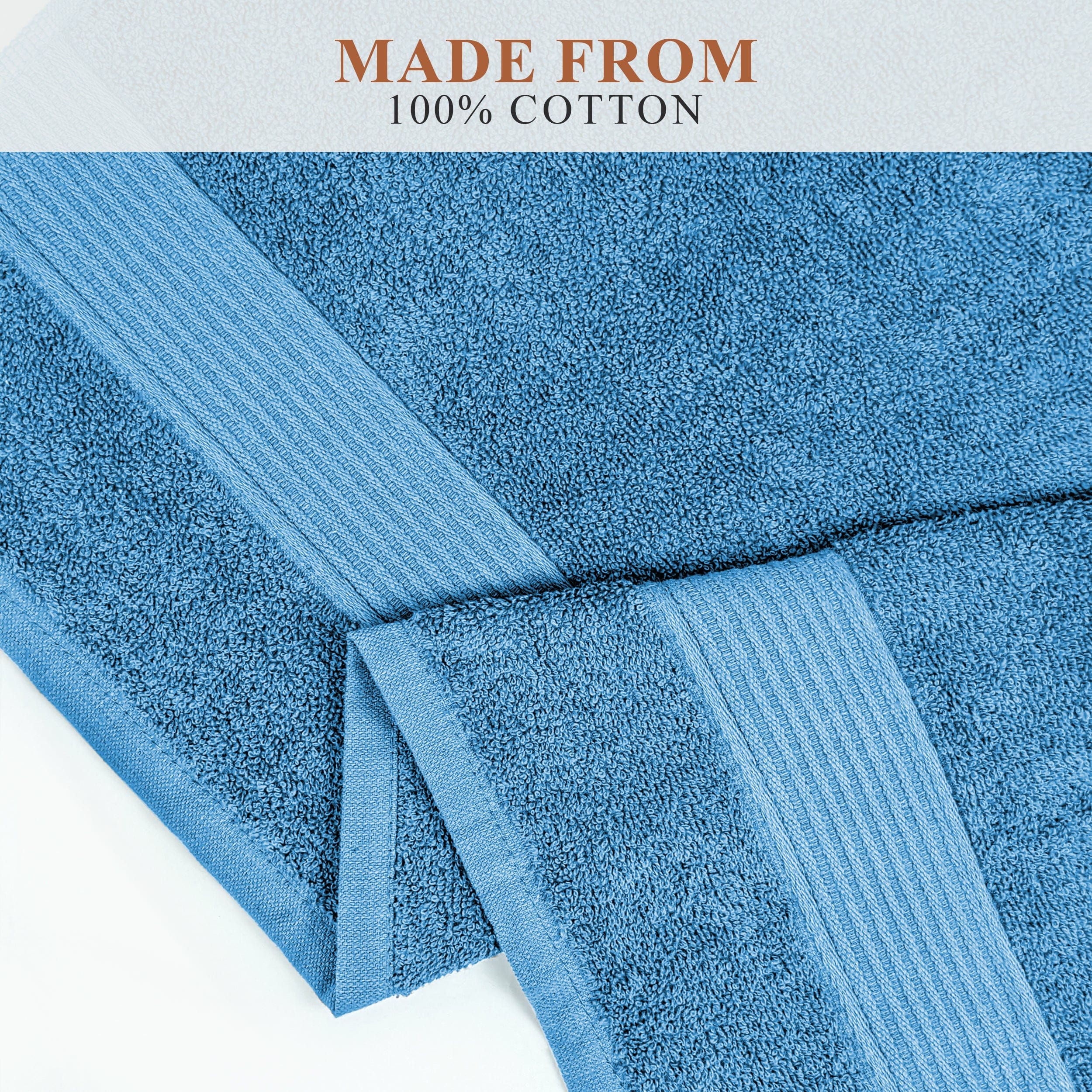OLIVIA ROCCO Rhodes Aqua Cotton Towels – Hotel Quality Absorbent Bale