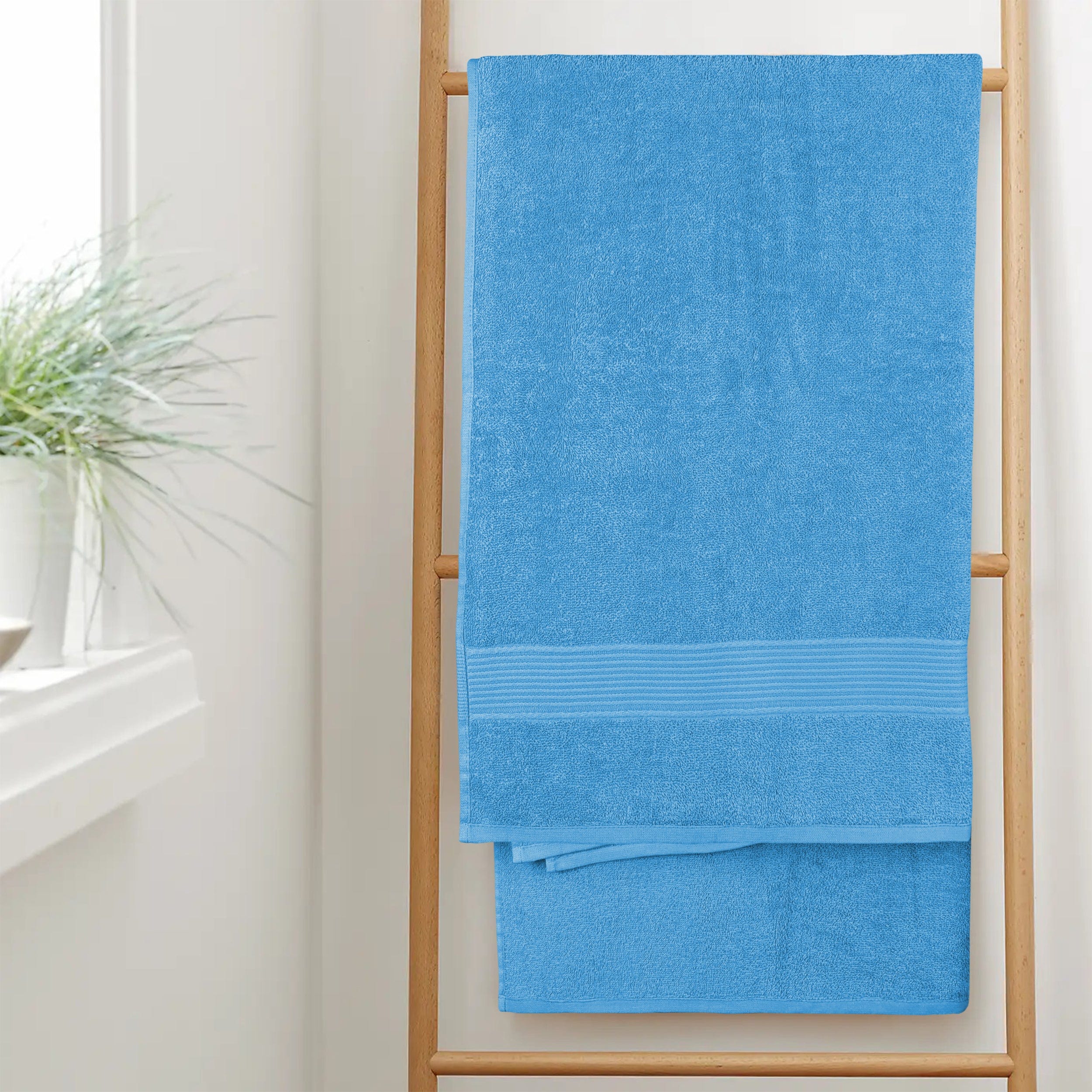 OLIVIA ROCCO Rhodes Aqua Cotton Towels – Hotel Quality Absorbent Bale
