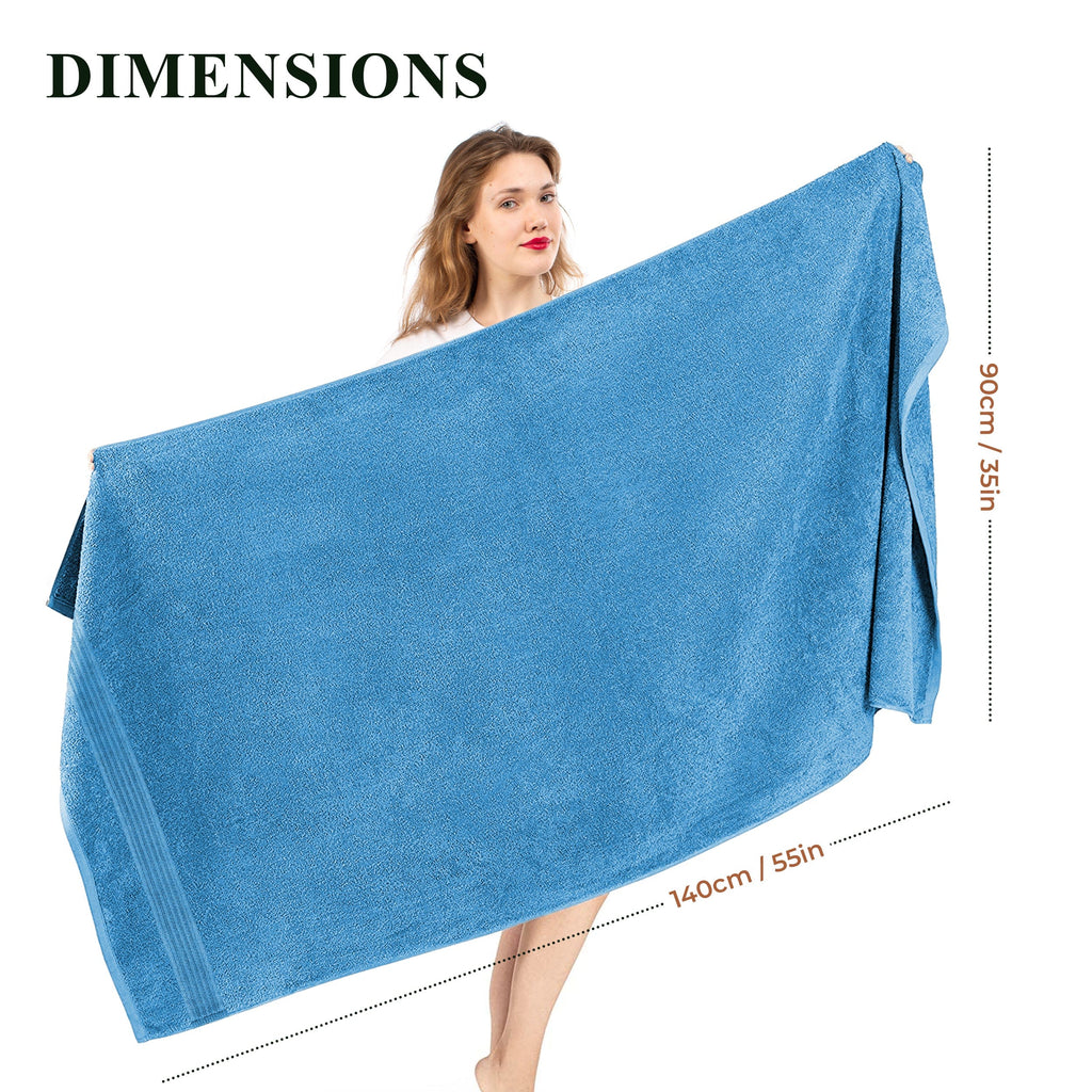 OLIVIA ROCCO Rhodes Aqua Cotton Towels – Hotel Quality Absorbent Bale