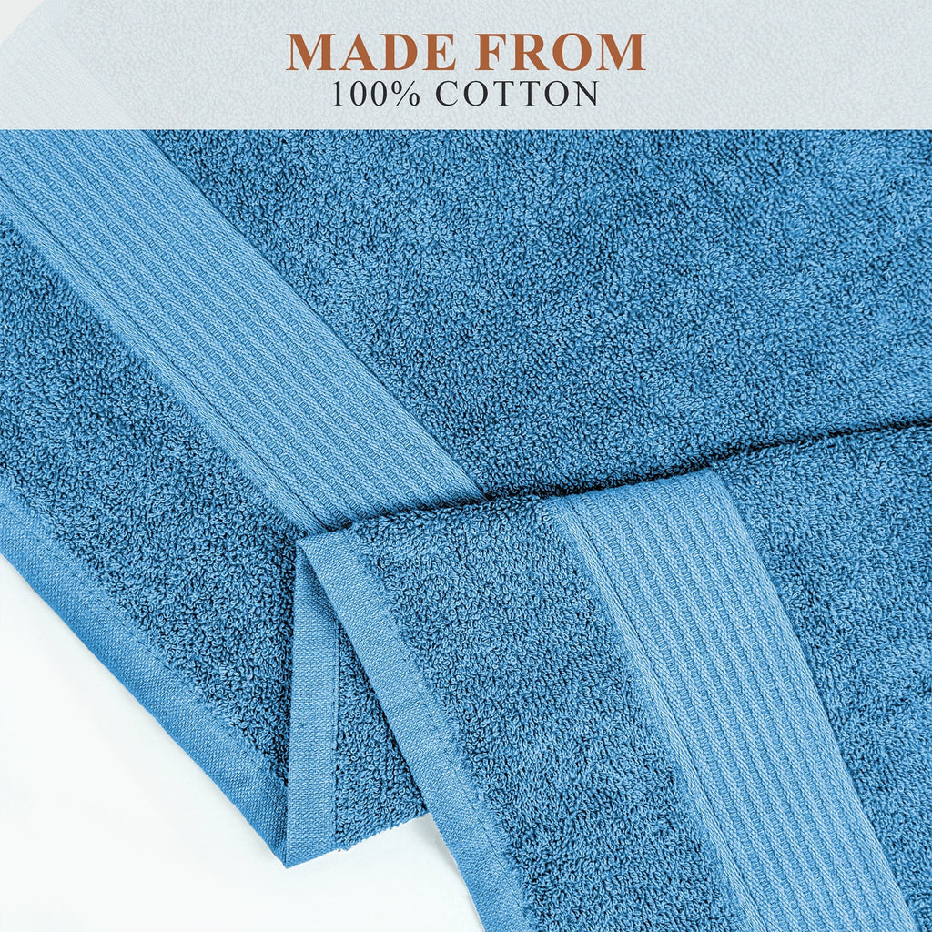 OLIVIA ROCCO Rhodes Aqua Cotton Towels – Hotel Quality Absorbent Bale
