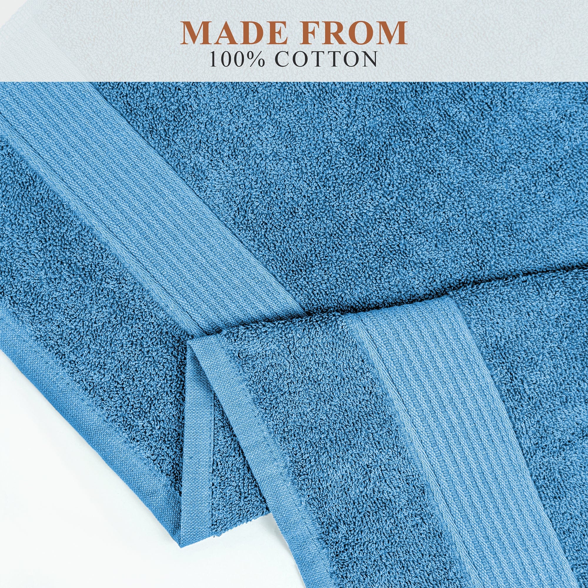 OLIVIA ROCCO Rhodes Aqua Cotton Towels – Hotel Quality Absorbent Bale