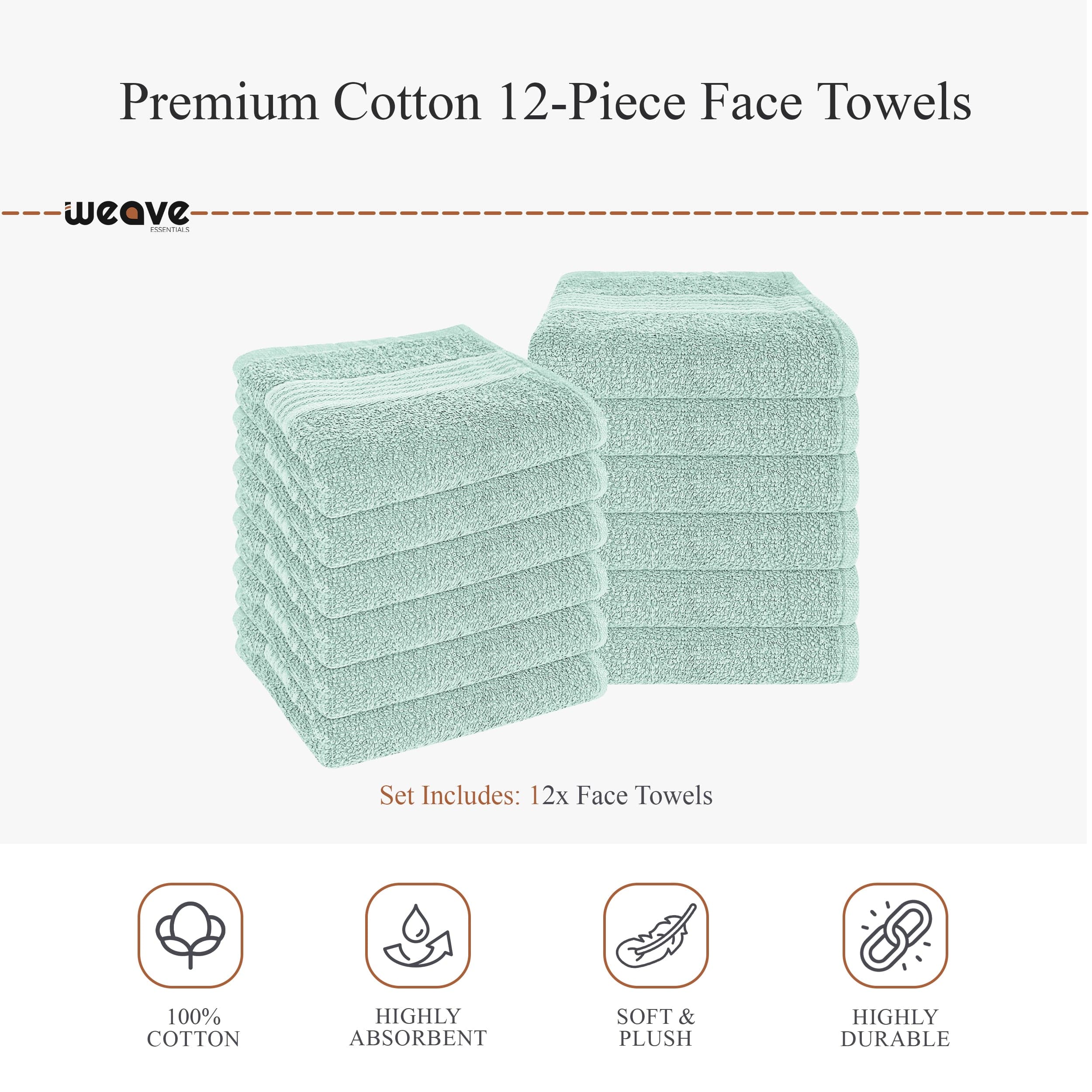 OLIVIA ROCCO Seafoam Cotton Towels – Hotel Quality Soft Absorbent Sets