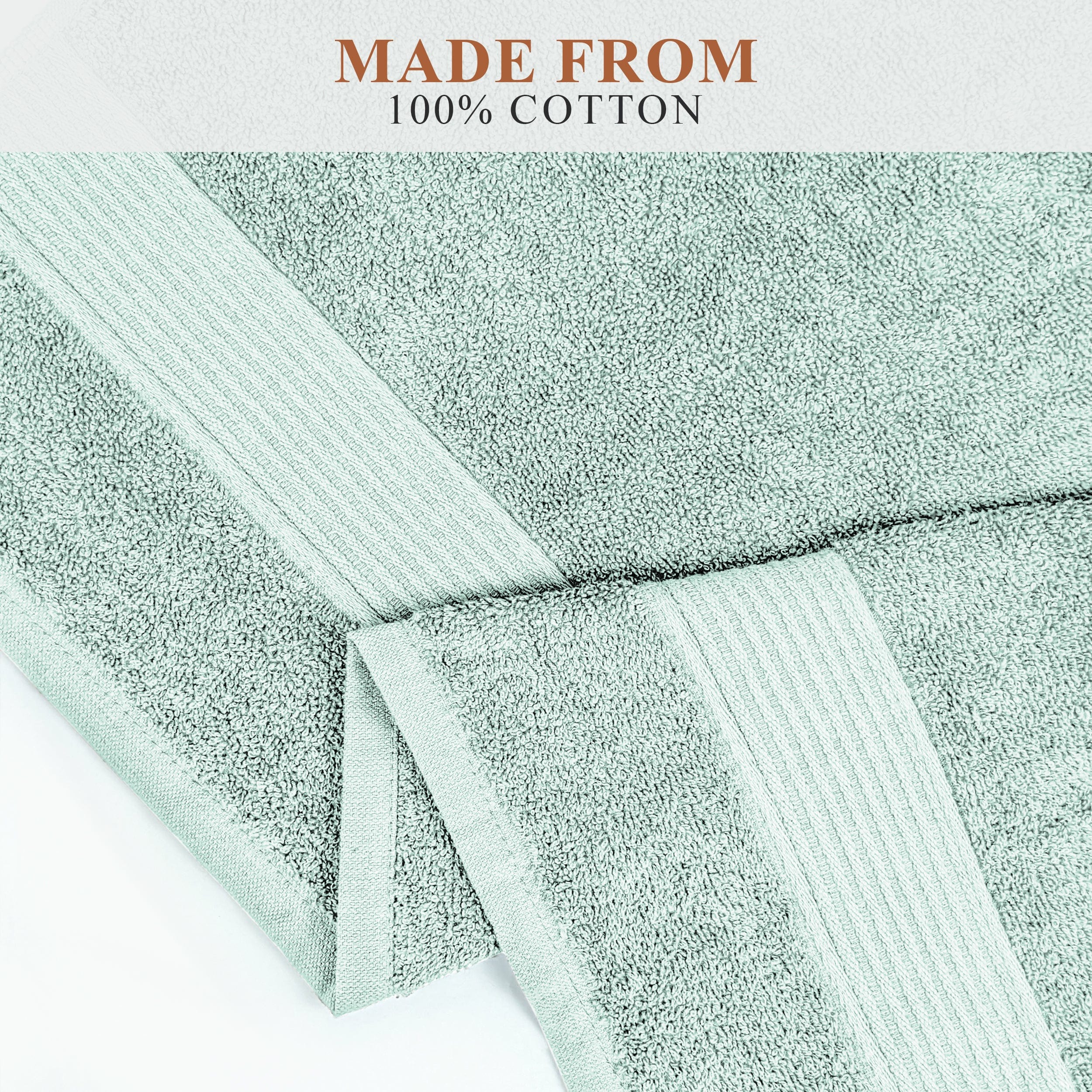 OLIVIA ROCCO Seafoam Cotton Towels – Hotel Quality Soft Absorbent Sets
