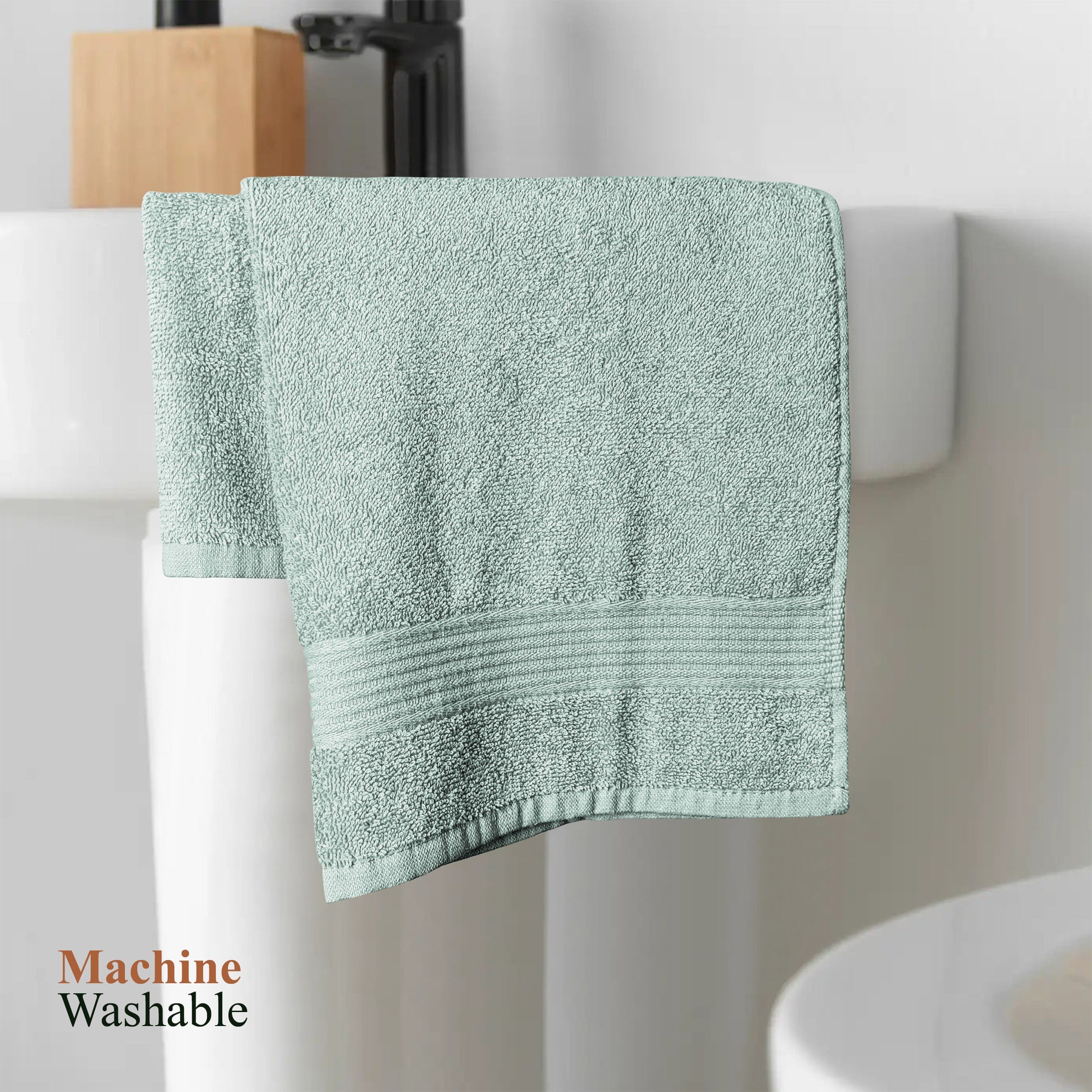 OLIVIA ROCCO Seafoam Cotton Towels – Hotel Quality Soft Absorbent Sets