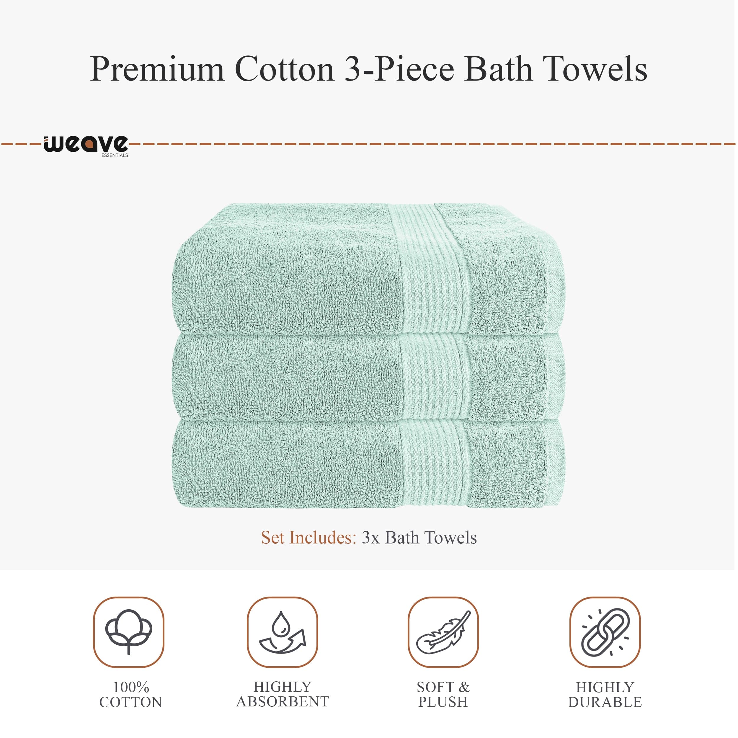 OLIVIA ROCCO Seafoam Cotton Towels – Hotel Quality Soft Absorbent Sets