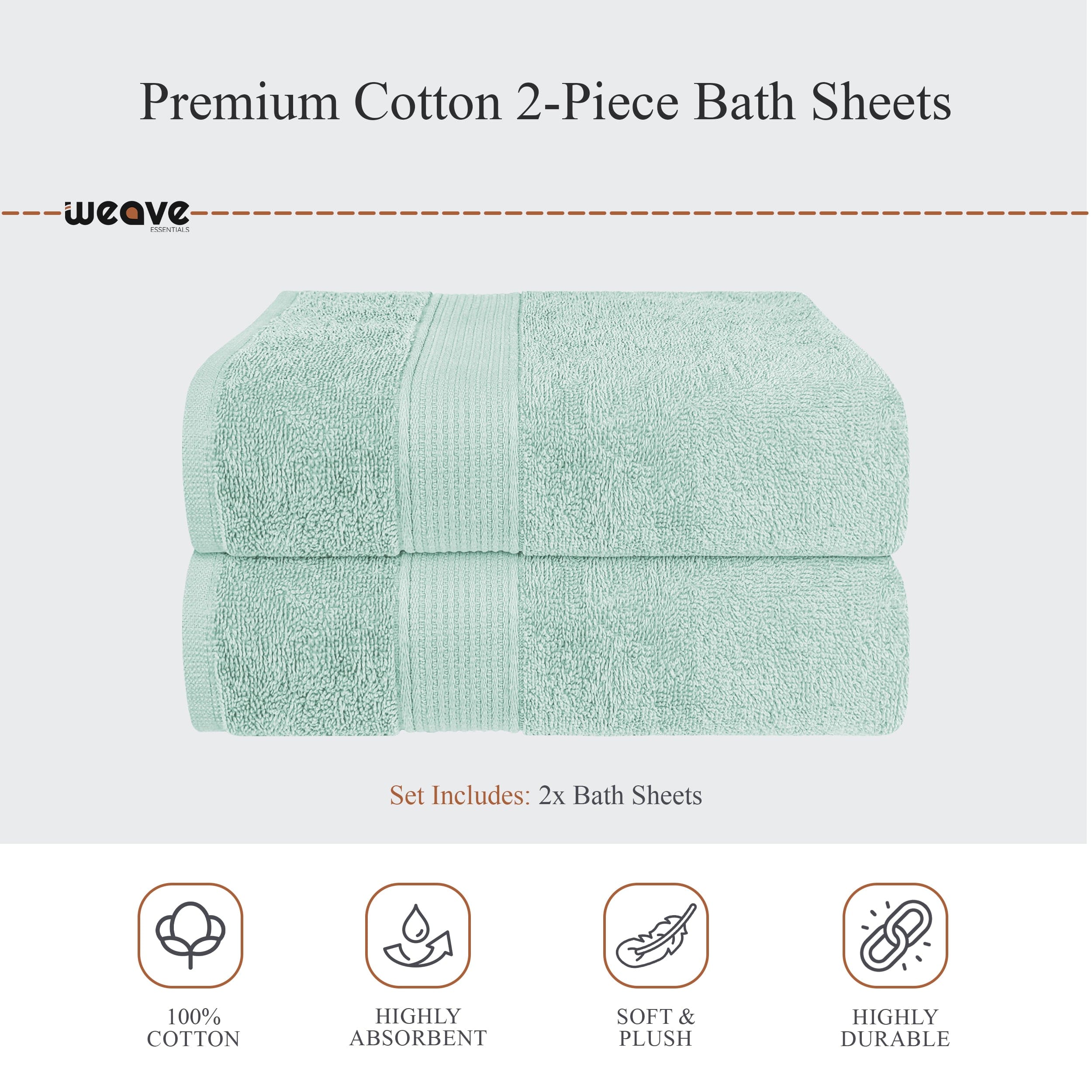 OLIVIA ROCCO Seafoam Cotton Towels – Hotel Quality Soft Absorbent Sets
