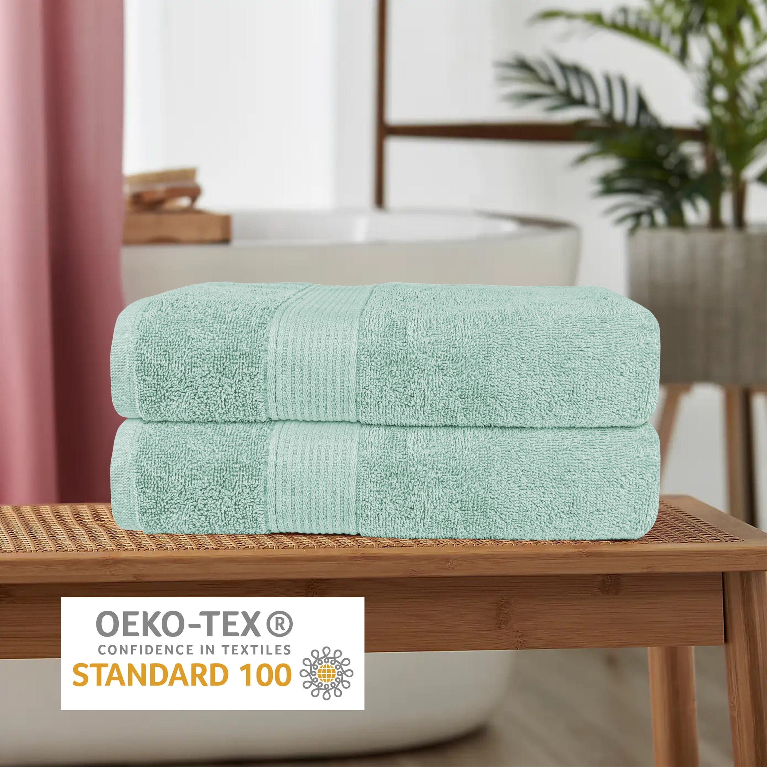OLIVIA ROCCO Seafoam Cotton Towels – Hotel Quality Soft Absorbent Sets