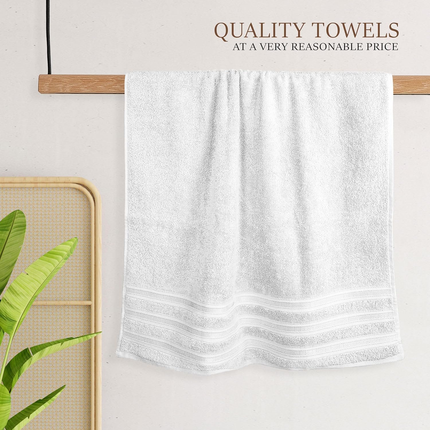 OLIVIA ROCCO Ritz Cotton Towel Bale – Soft Viscose Stripe Bath Sheets