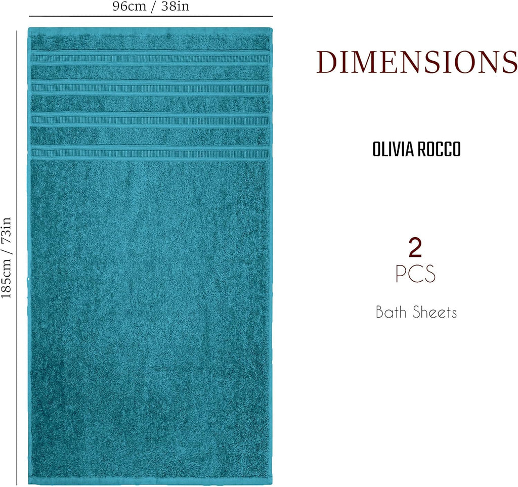 OLIVIA ROCCO Ritz Cotton Towel Bale – Soft Viscose Stripe Bath Sheets