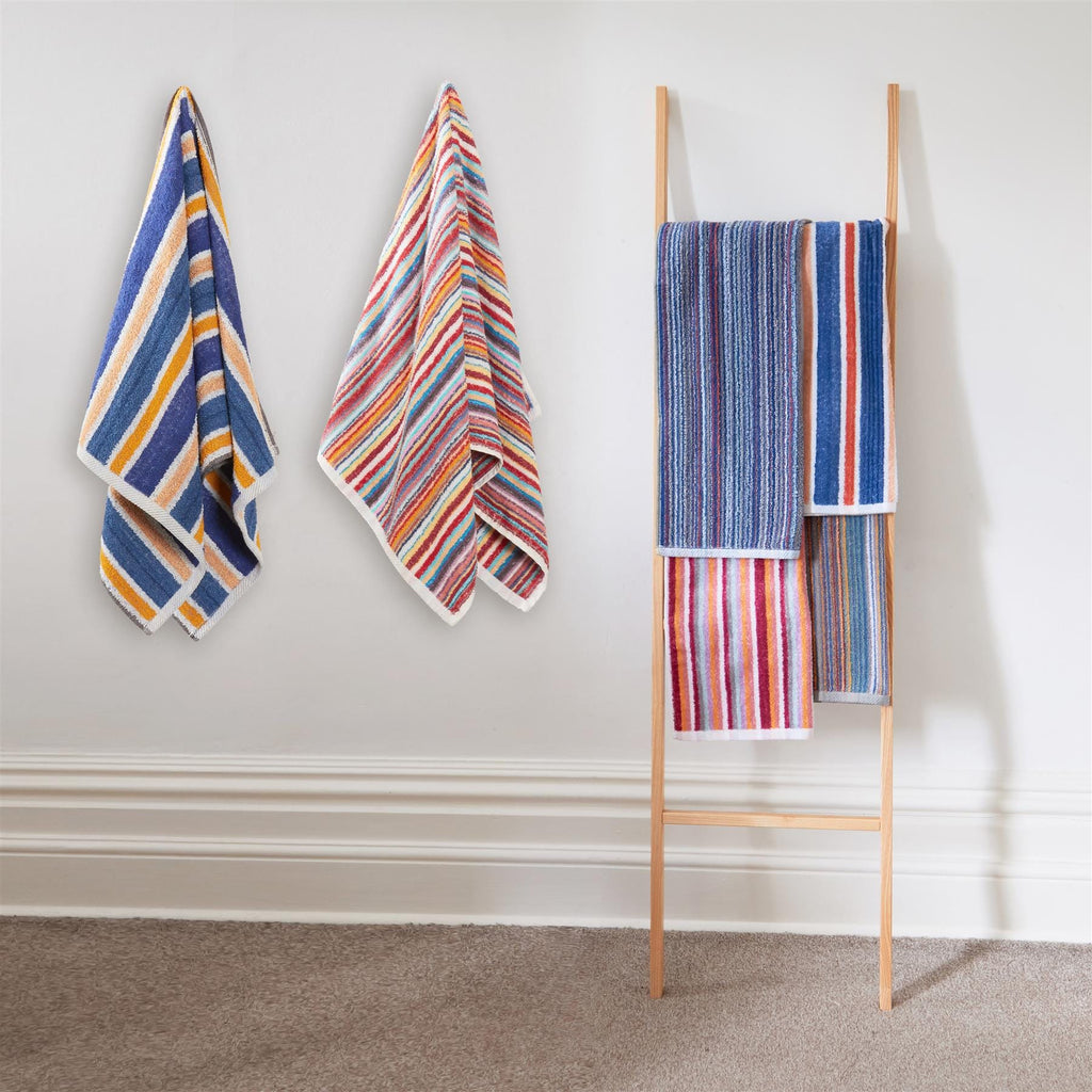OLIVIA ROCCO Recycled Cotton Towels – Set of 6 Quick Dry Striped Towels