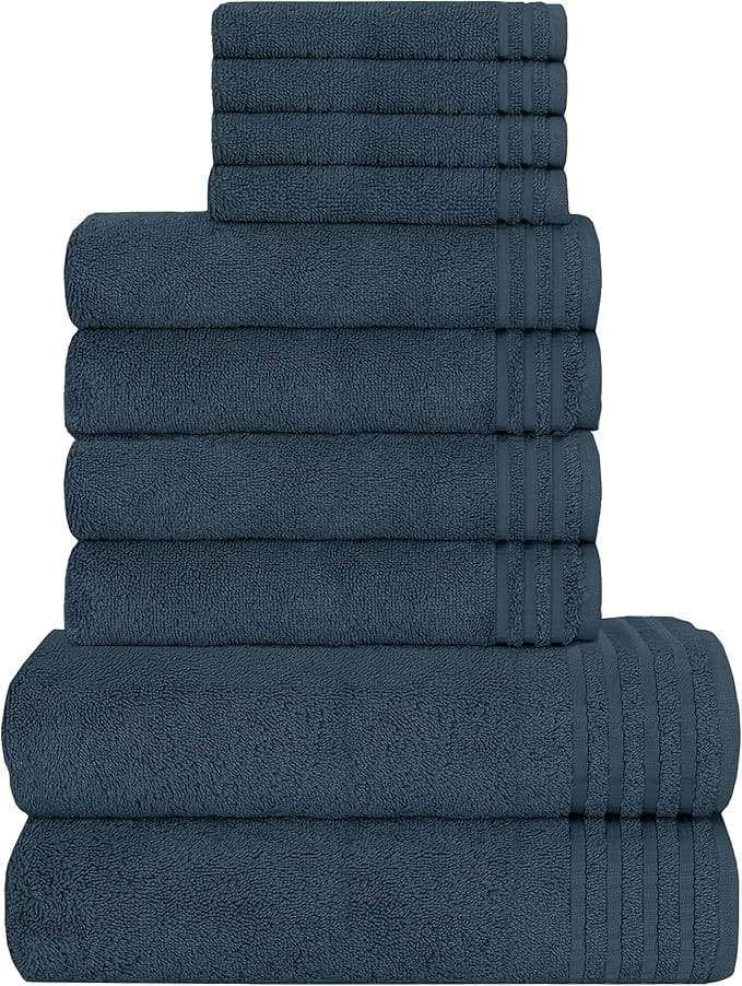 OLIVIA ROCCO 10 Piece Egyptian Cotton Towel Set – 500 GSM Bathroom Bale