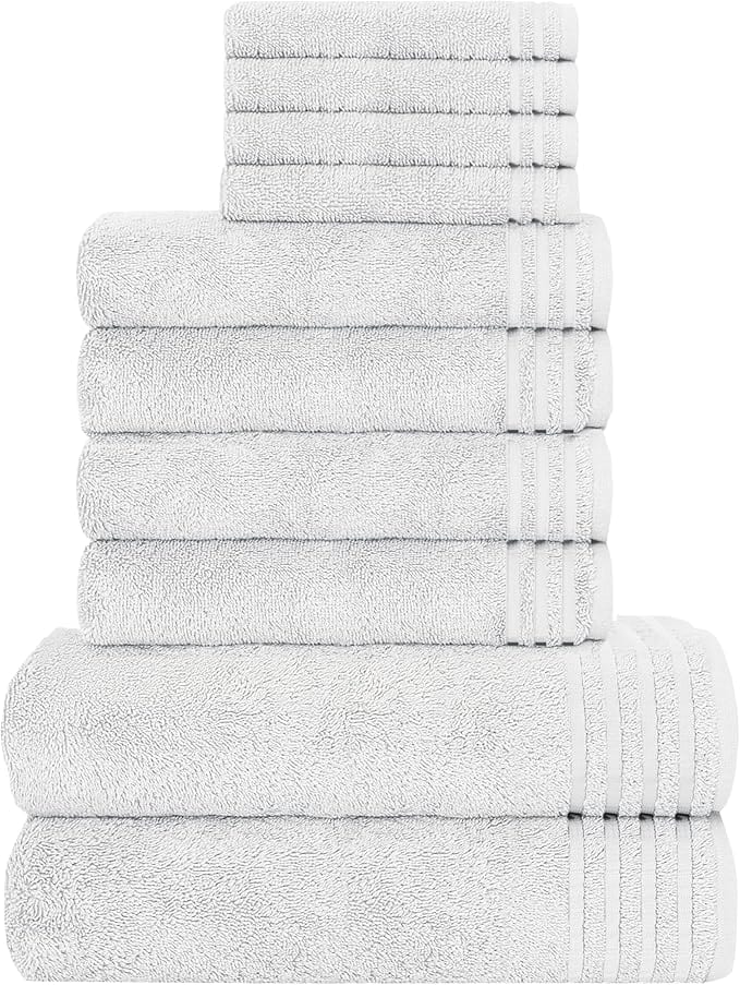 OLIVIA ROCCO 10 Piece Egyptian Cotton Towel Set – 500 GSM Bathroom Bale