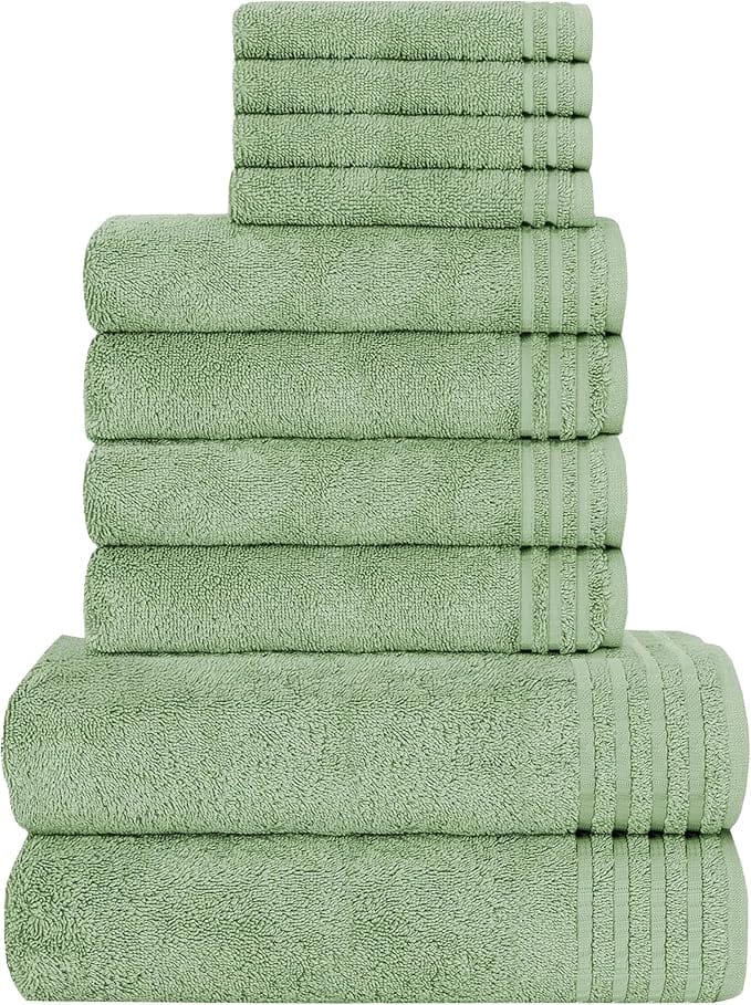 OLIVIA ROCCO 10 Piece Egyptian Cotton Towel Set – 500 GSM Bathroom Bale