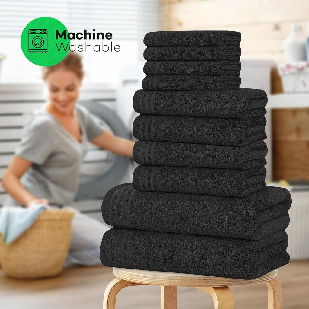 OLIVIA ROCCO 10 Piece Egyptian Cotton Towel Set – 500 GSM Bathroom Bale