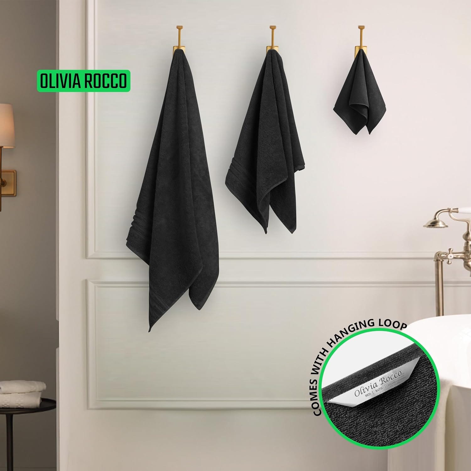 OLIVIA ROCCO 10 Piece Egyptian Cotton Towel Set – 500 GSM Bathroom Bale