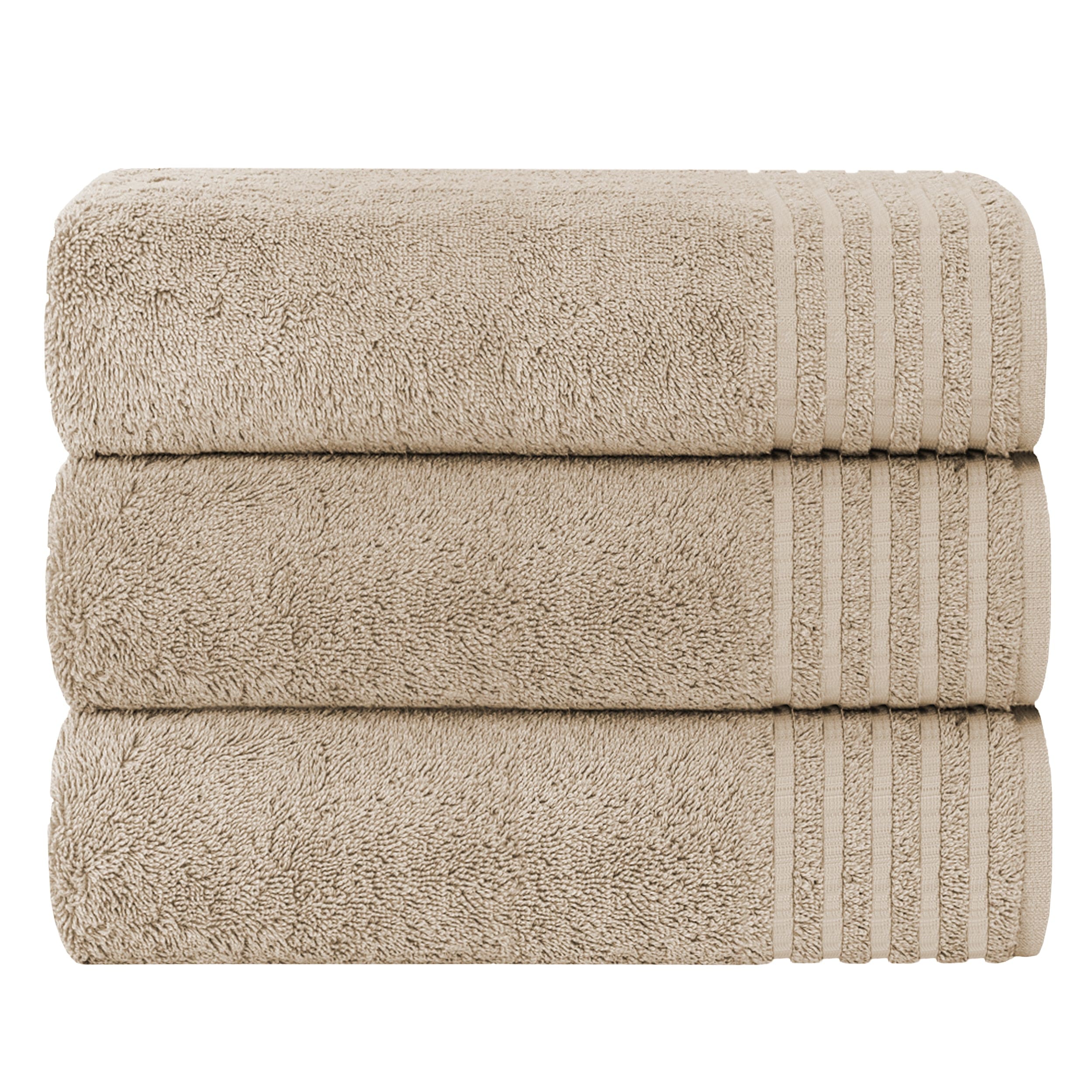 OLIVIA ROCCO Monaco 3 Pack Bath Sheets – 100% Cotton 500GSM Towel Set