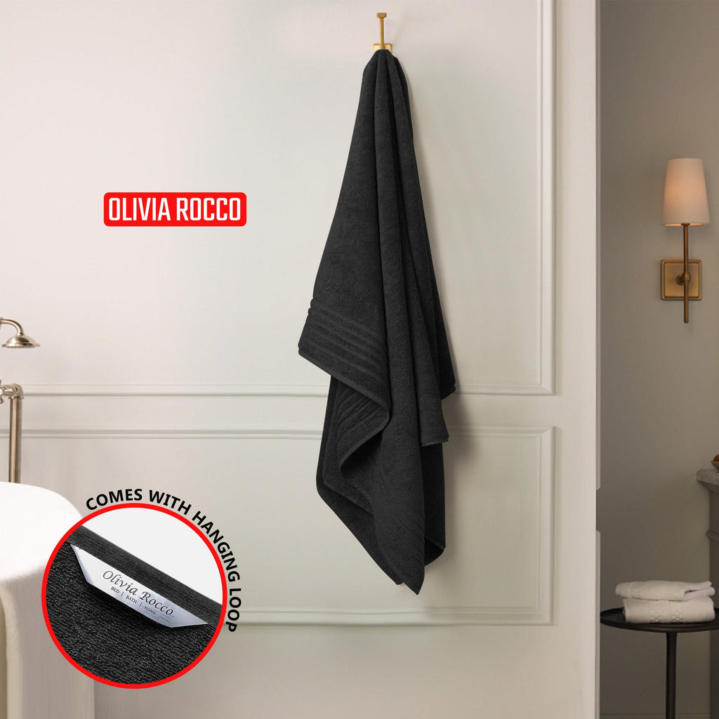 OLIVIA ROCCO Monaco 3 Pack Bath Sheets – 100% Cotton 500GSM Towel Set
