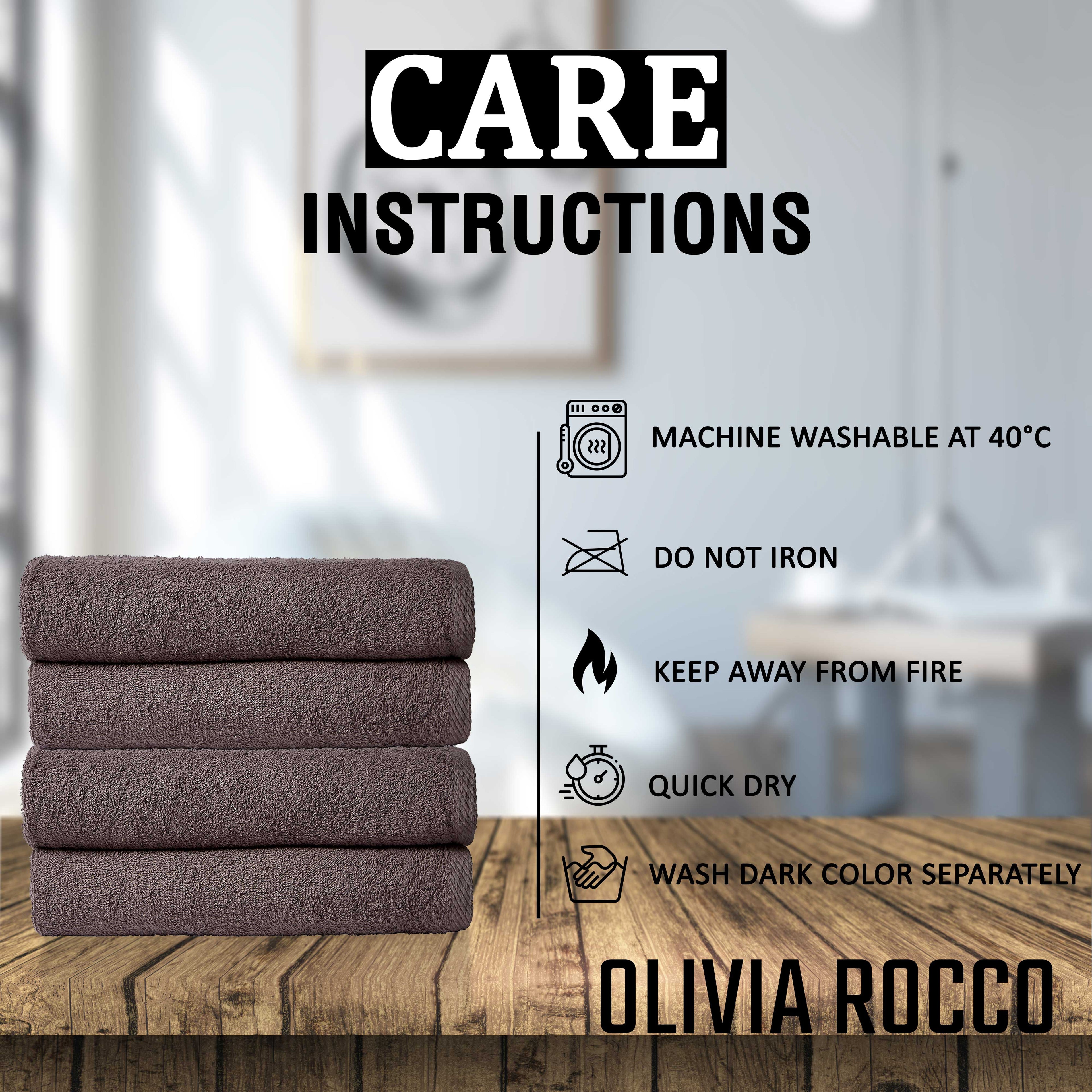 OLIVIA ROCCO Indus Valley Cotton Bath Sheets | Pack of 4 Quick-Drying Towels