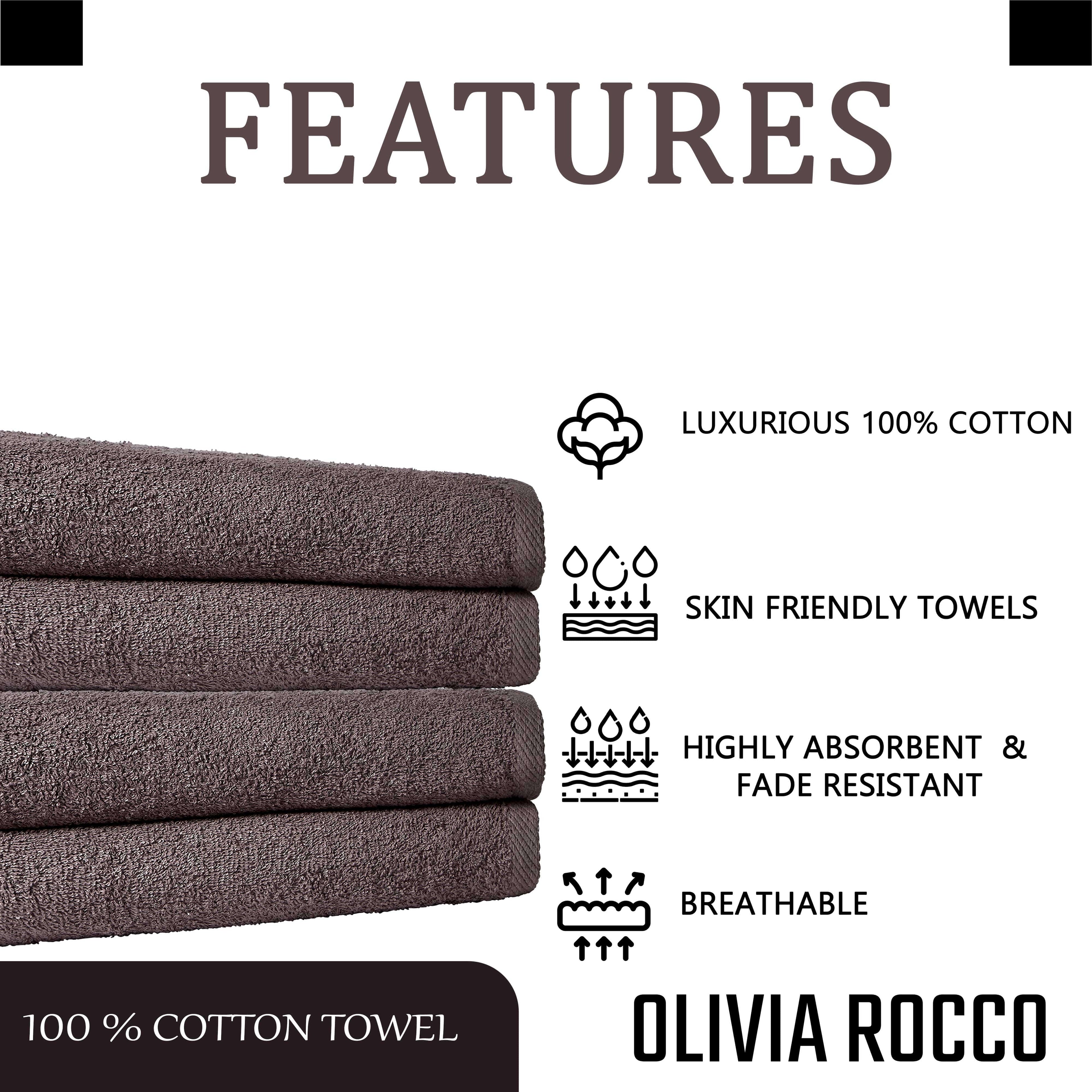 OLIVIA ROCCO Indus Valley Cotton Bath Sheets | Pack of 4 Quick-Drying Towels