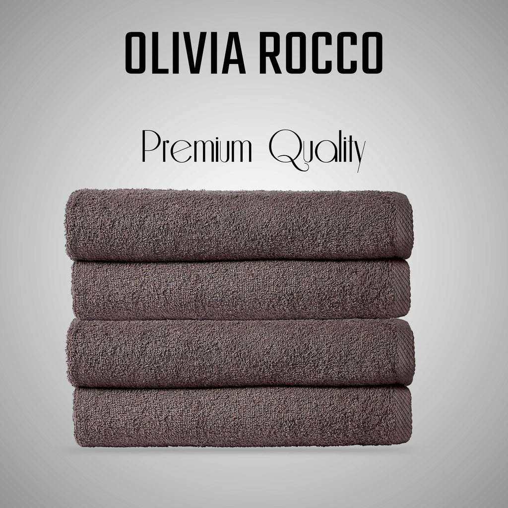 OLIVIA ROCCO Indus Valley Cotton Bath Sheets | Pack of 4 Quick-Drying Towels