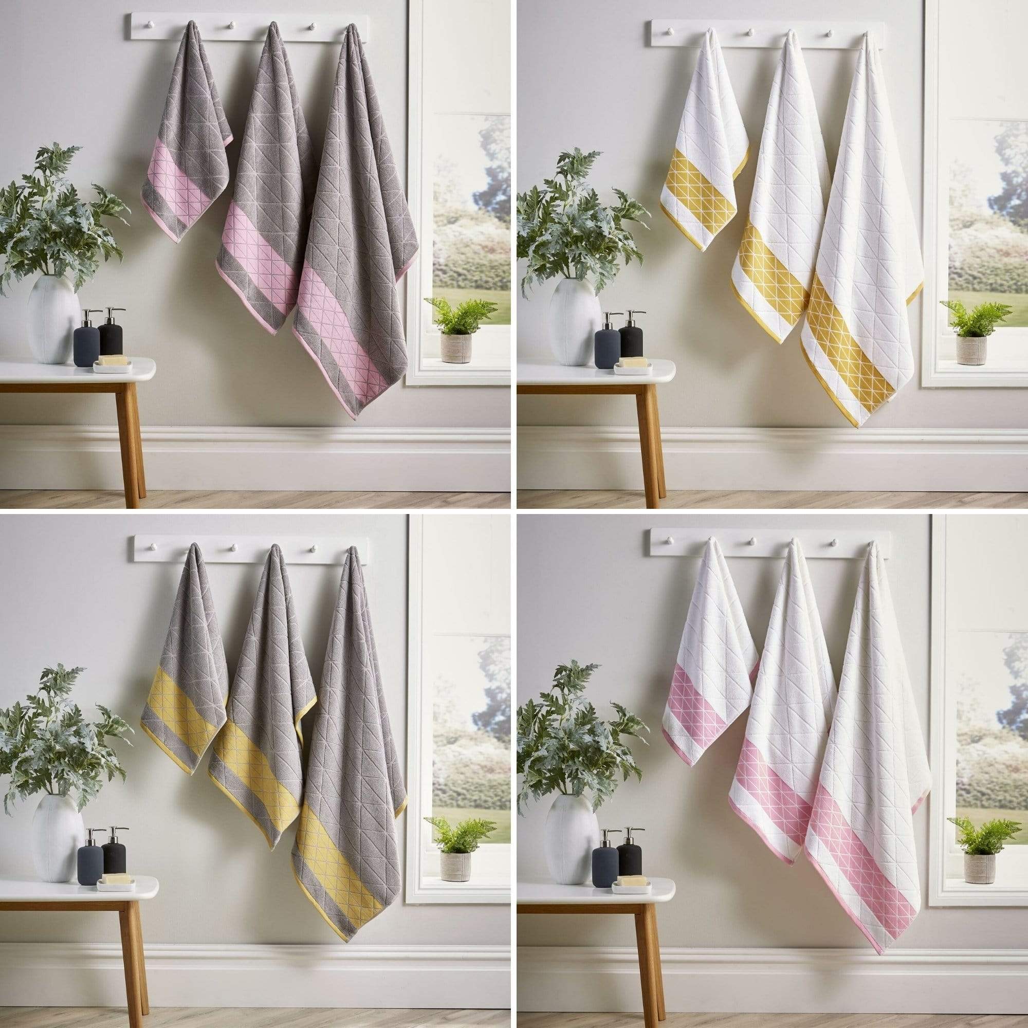 OLIVIA ROCCO Inca Diamond 600GSM Cotton Towels | Soft Absorbent Bath Sheets