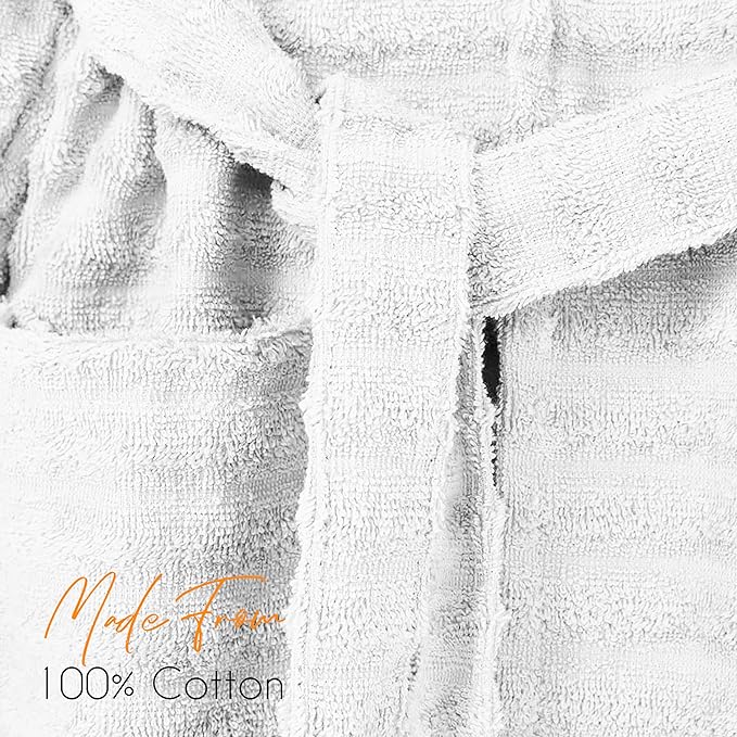 OLIVIA ROCCO Hydro Cotton Hooded Bath Robe – Luxury Ribbed Unisex Loungewear