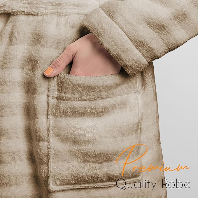 OLIVIA ROCCO Hydro Cotton Hooded Bath Robe – Luxury Ribbed Unisex Loungewear