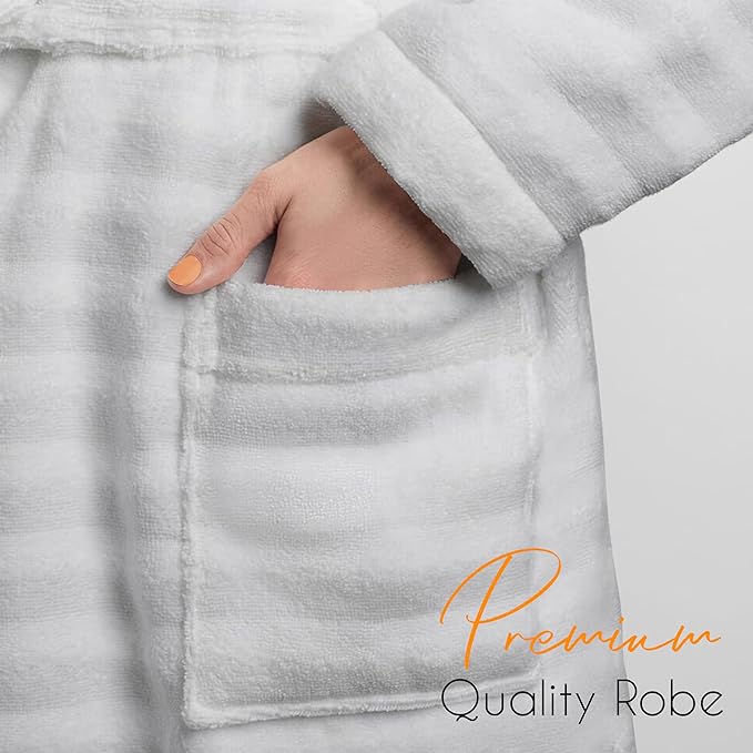 OLIVIA ROCCO Hydro Cotton Hooded Bath Robe – Luxury Ribbed Unisex Loungewear