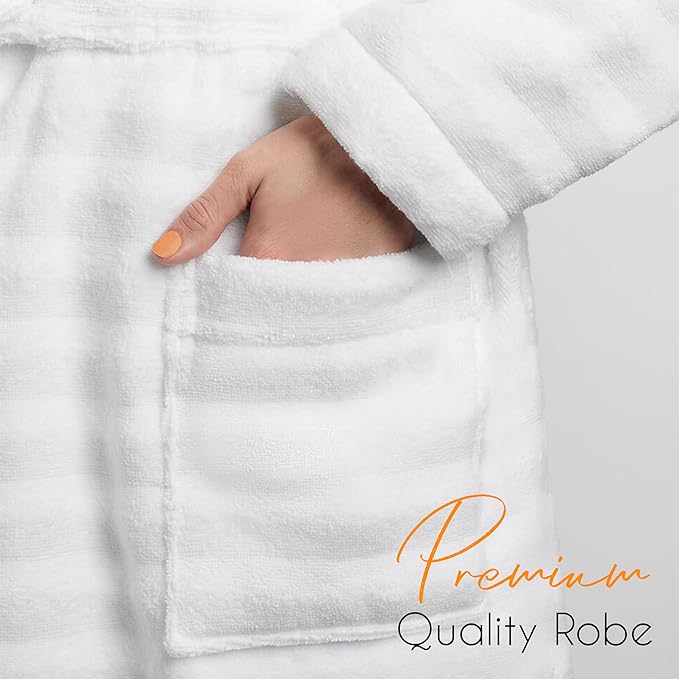 OLIVIA ROCCO Hydro Cotton Hooded Bath Robe – Luxury Ribbed Unisex Loungewear
