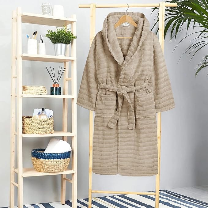OLIVIA ROCCO Hydro Cotton Hooded Bath Robe – Luxury Ribbed Unisex Loungewear