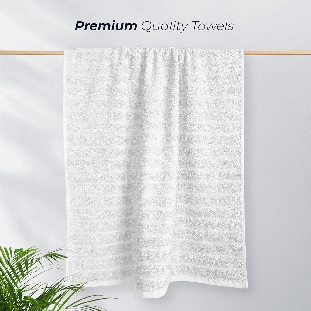 OLIVIA ROCCO Hydro Cotton Bath Sheets – 2 Pack Ribbed Charcoal Towels