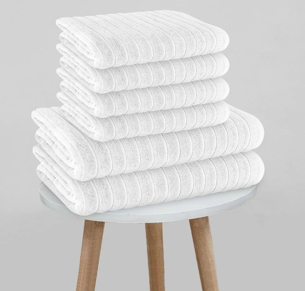 OLIVIA ROCCO Hydro Cotton Bath Sheets – 2 Pack Ribbed Charcoal Towels