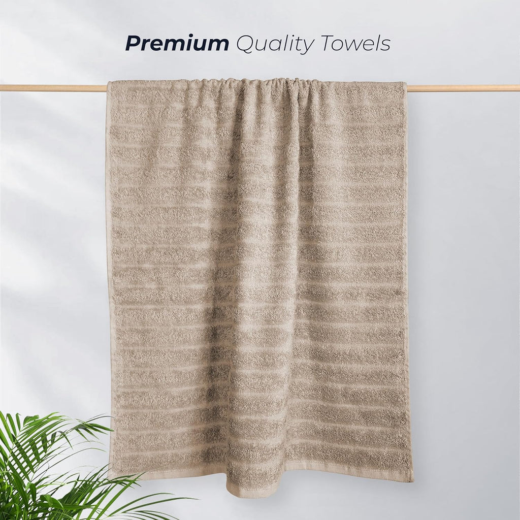 OLIVIA ROCCO Hydro Cotton Bath Sheets – 2 Pack Ribbed Charcoal Towels