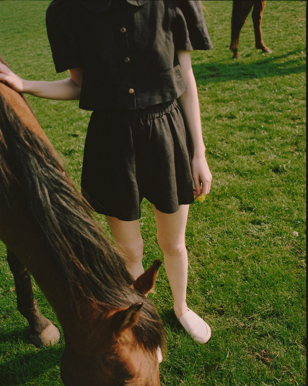 Olivia Linen Shorts  - Black - Made to Order