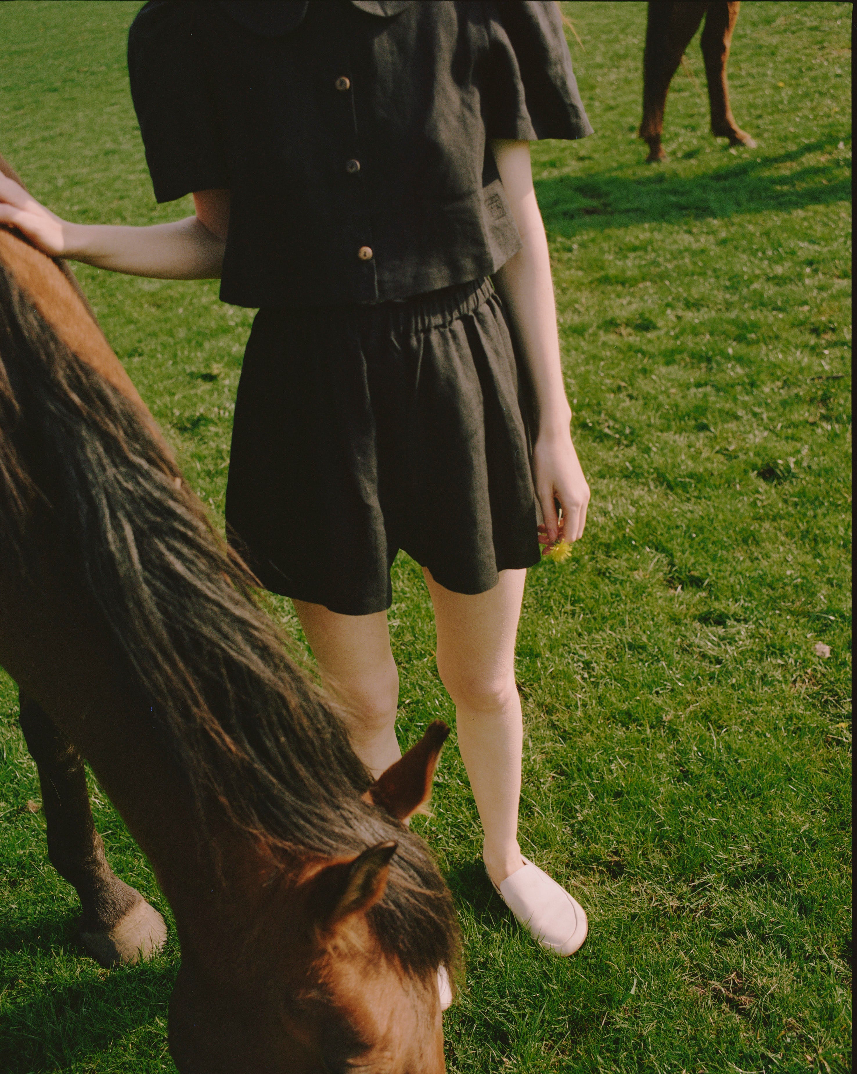 Olivia Linen Shorts  - Black - Made to Order