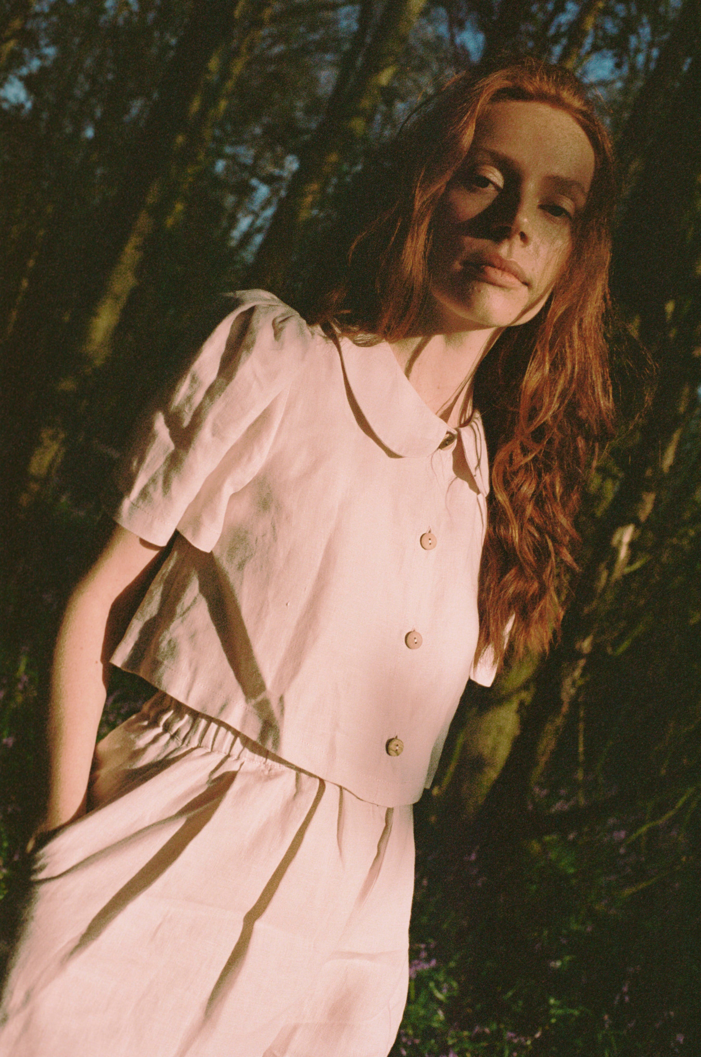 Frances Linen Cropped Blouse  - Primrose - Delivery from June 2026