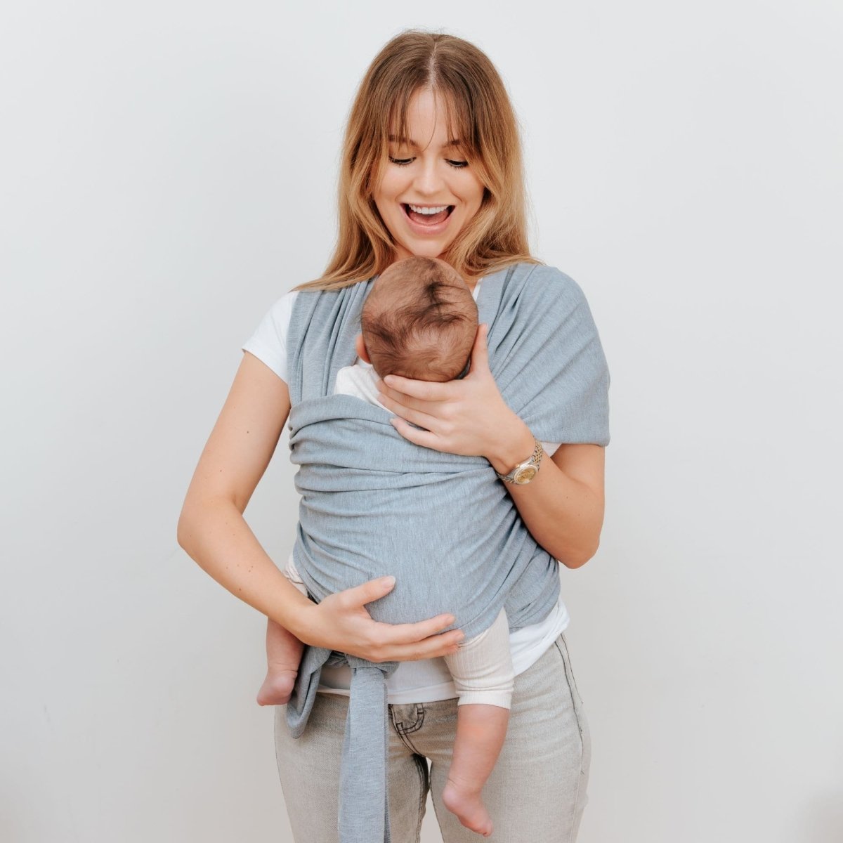 Organic Baby Wrap Carrier – Grey Melange Cotton Sling by For Your Little One