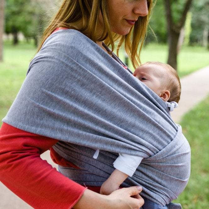 Organic Baby Wrap Carrier – Grey Melange Cotton Sling by For Your Little One