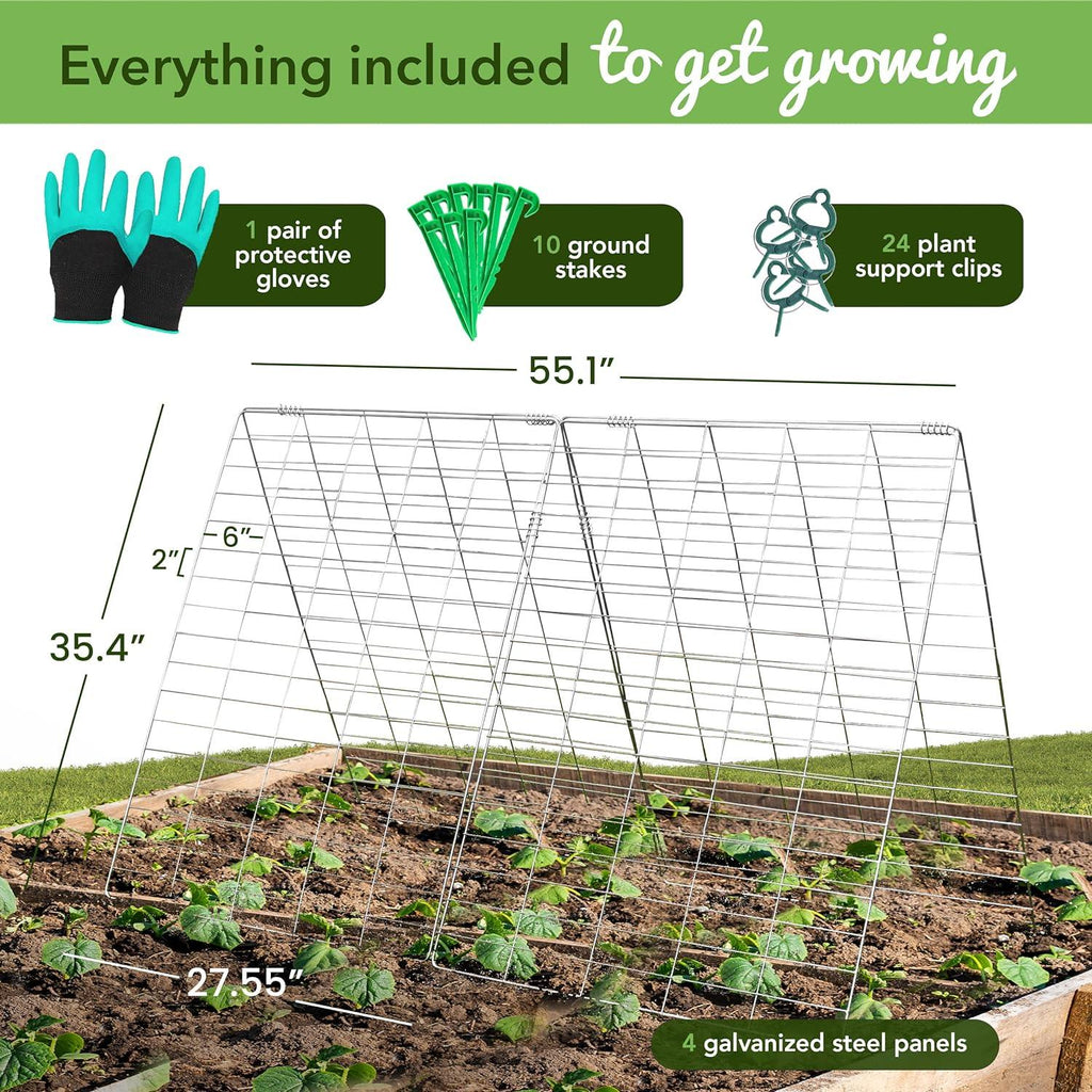 FYNIST Garden Trellis for Climbing Plants | Galvanized Steel Support