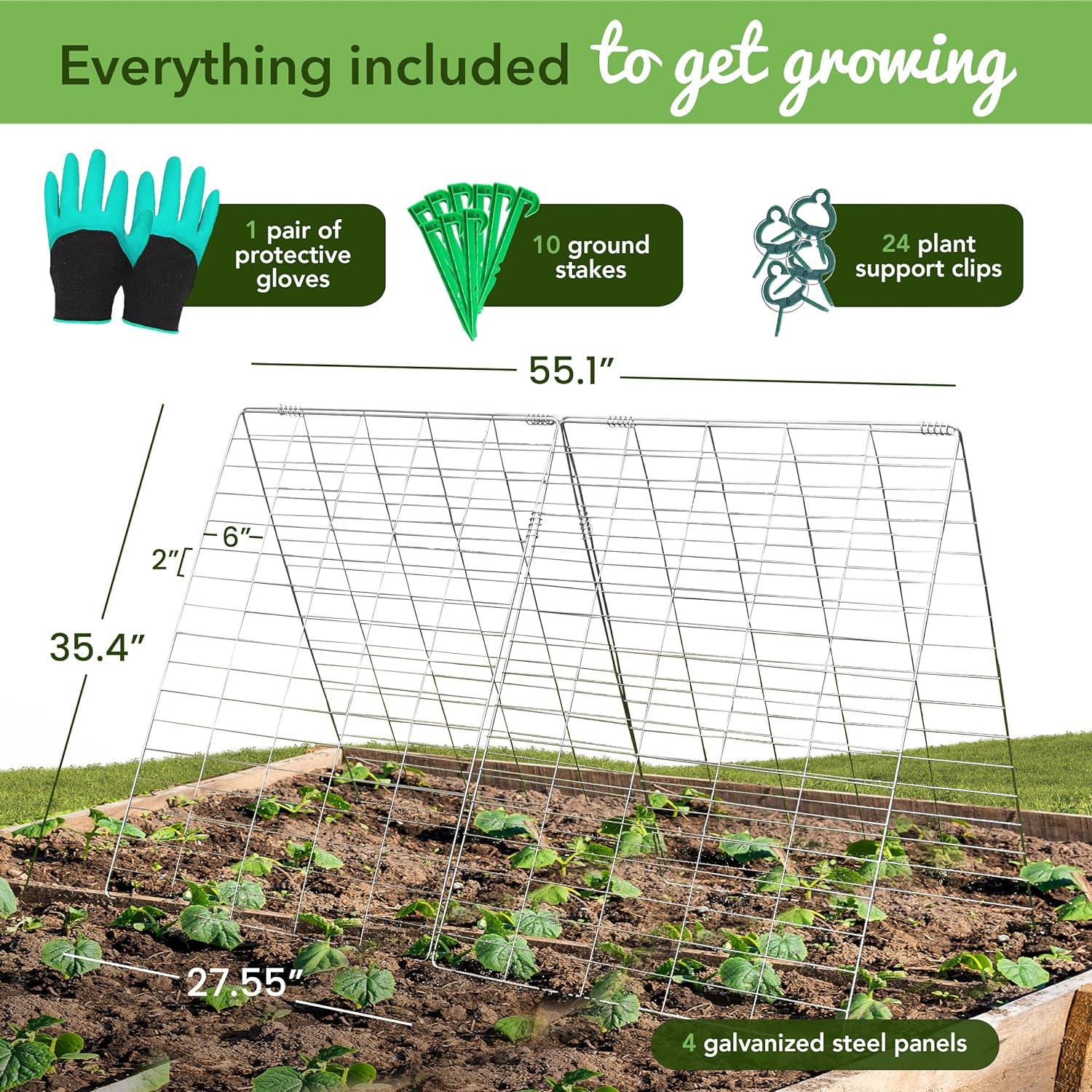 FYNIST Garden Trellis for Climbing Plants | Galvanized Steel Support